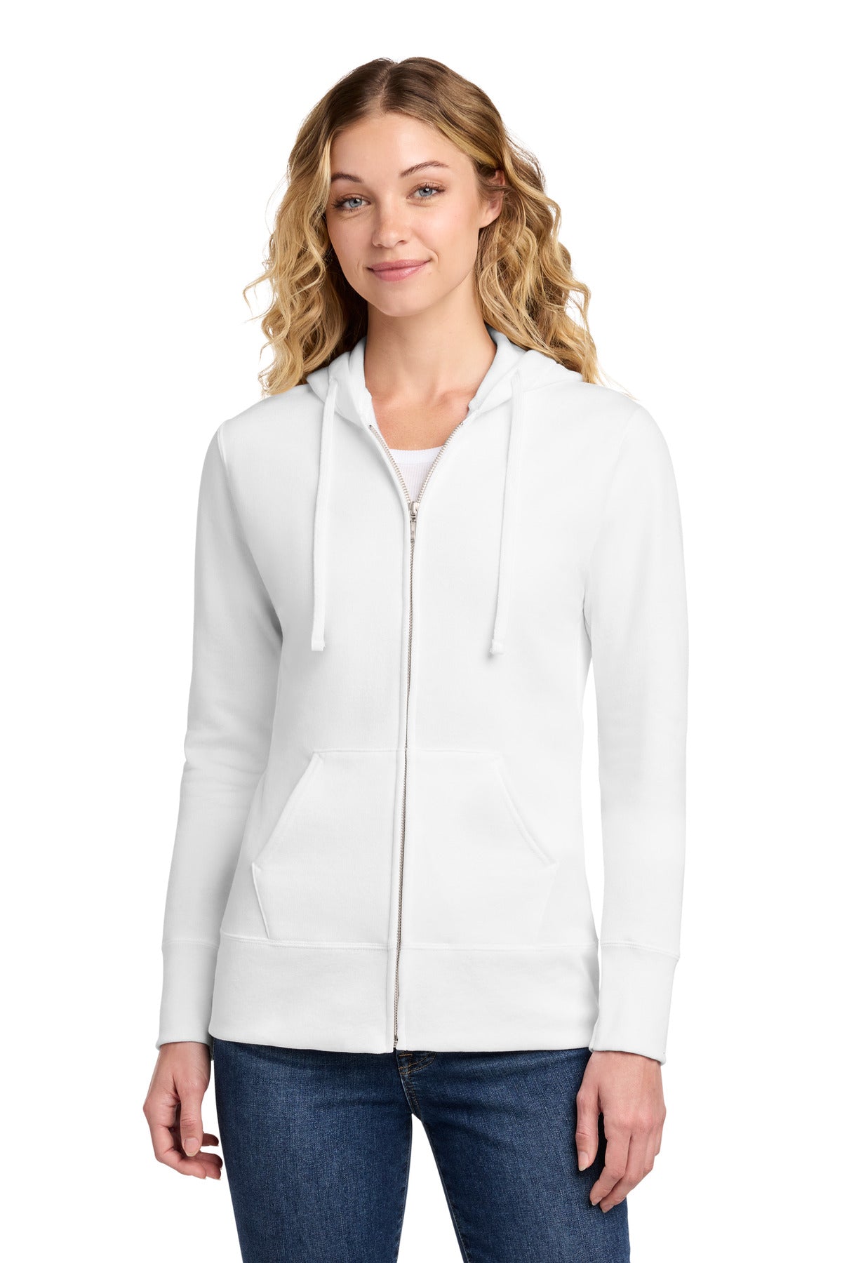 Custom White Women's Core Fleece Full-Zip Hoodie LPC78ZH, personalized by SanCanDo Swag in Argyle, TX