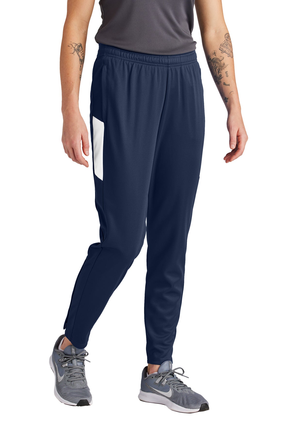 Custom True Navy/ White Women's Travel Pant LPST800, personalized by SanCanDo Swag in Argyle, TX