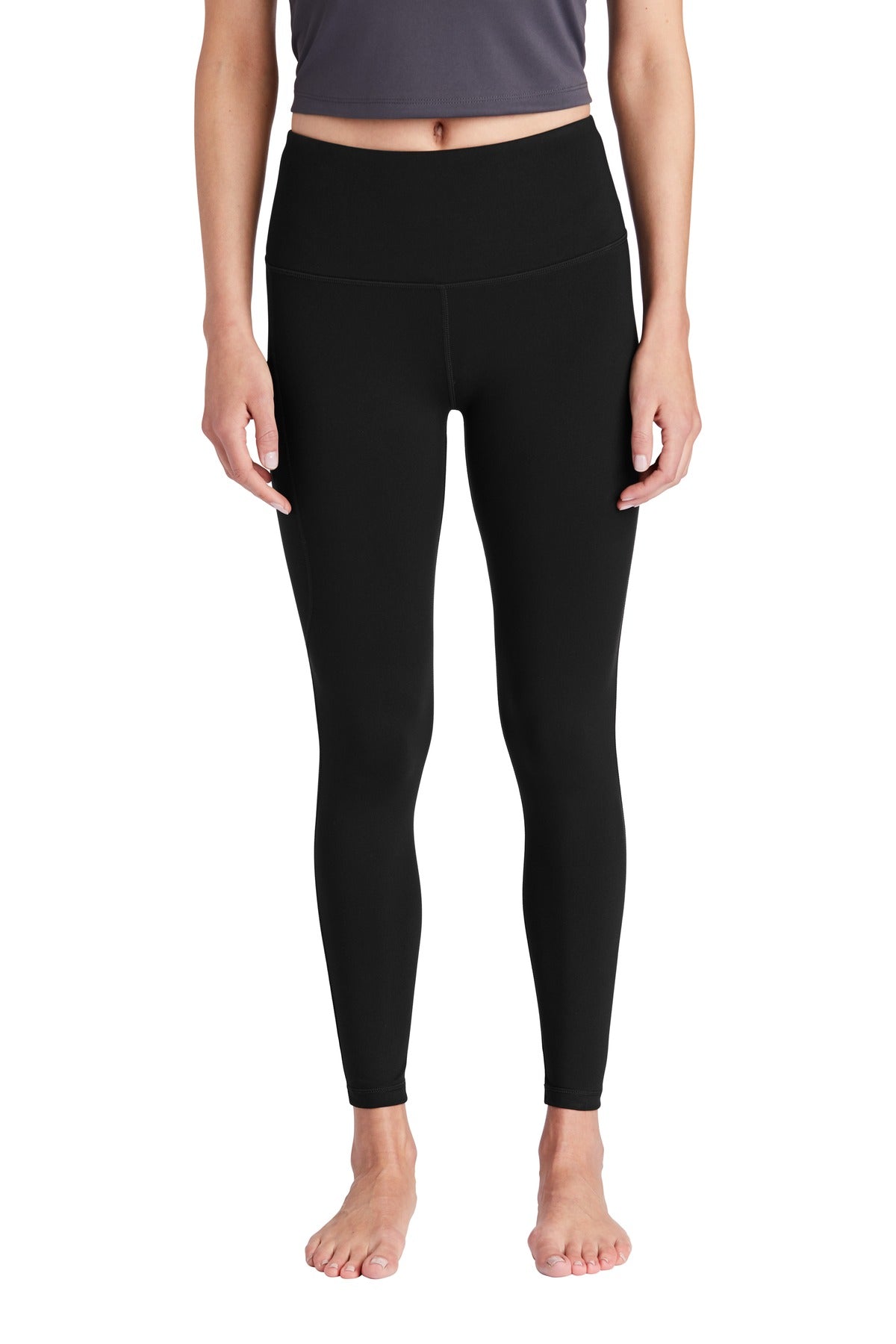 Custom Black Women's High Rise 7/8 Legging LPST891, personalized by SanCanDo Swag in Argyle, TX