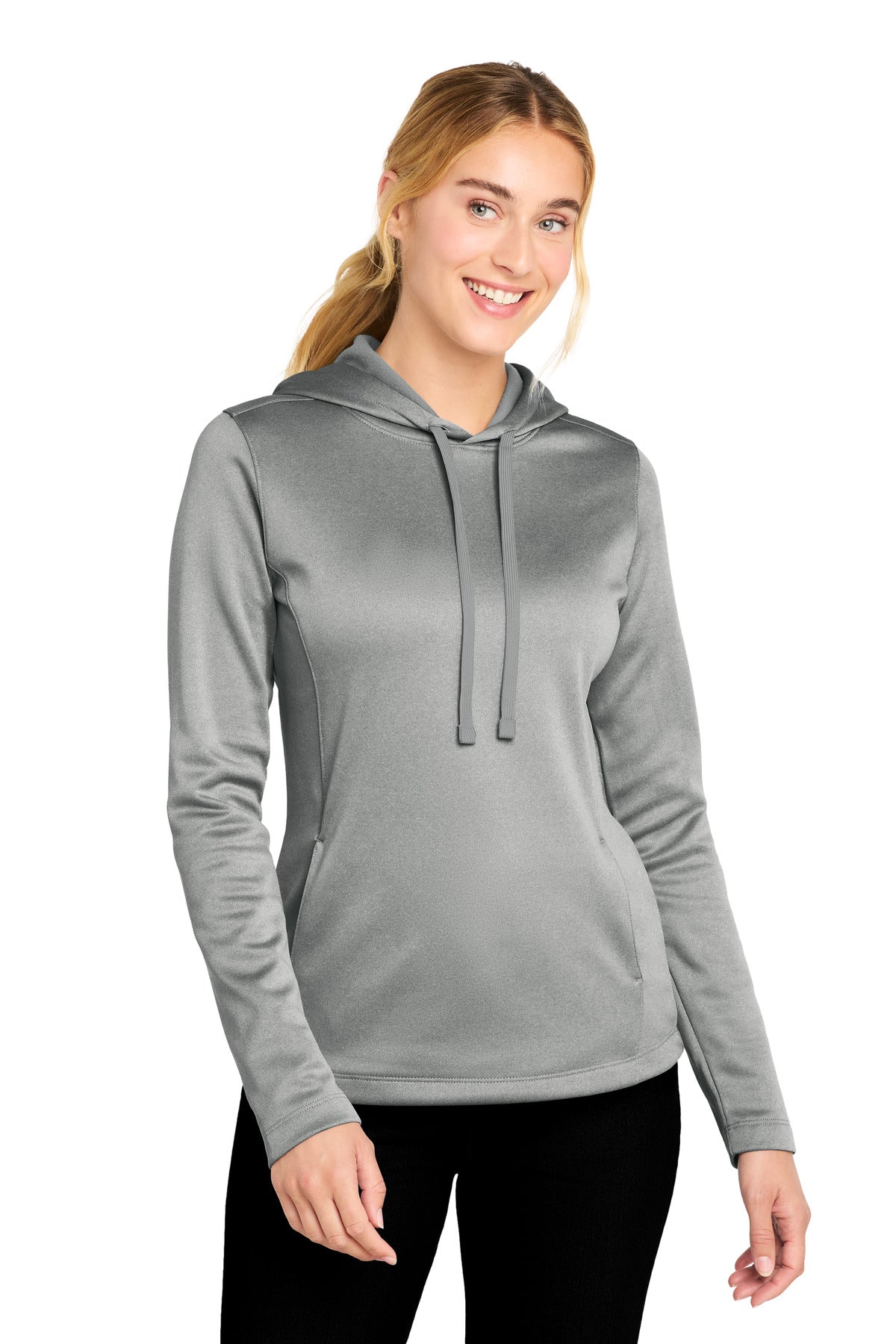 Custom Dark Silver Heather Heather Fleece Hooded Pullover LST264, personalized by SanCanDo Swag in Argyle, TX