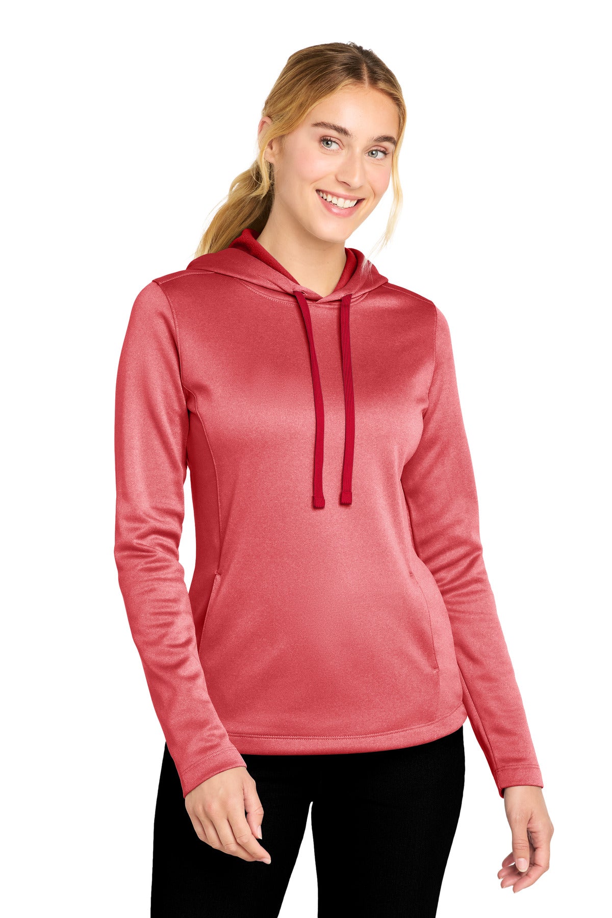 Custom Deep Red Heather Heather Fleece Hooded Pullover LST264, personalized by SanCanDo Swag in Argyle, TX