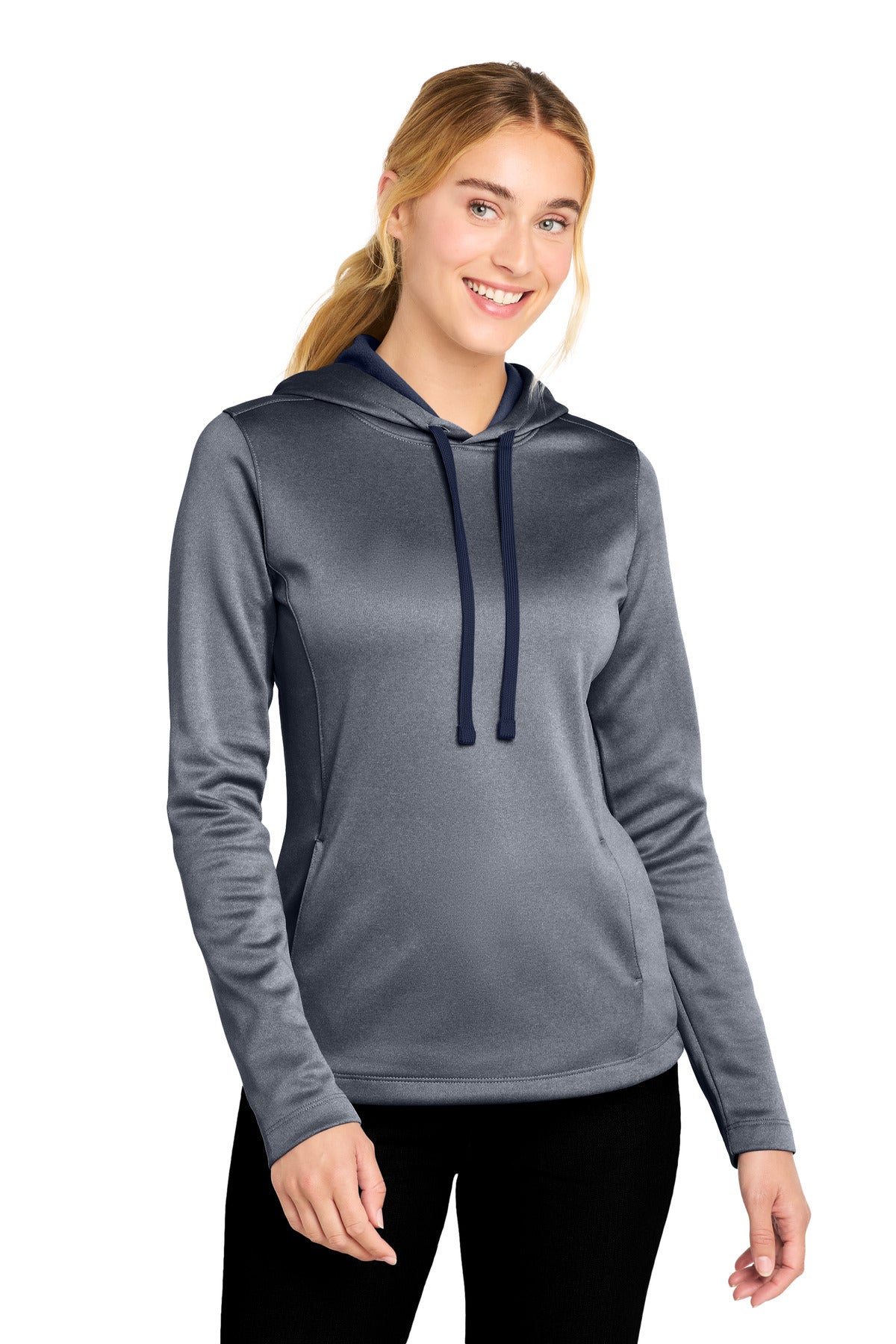 Custom True Navy Heather Heather Fleece Hooded Pullover LST264, personalized by SanCanDo Swag in Argyle, TX