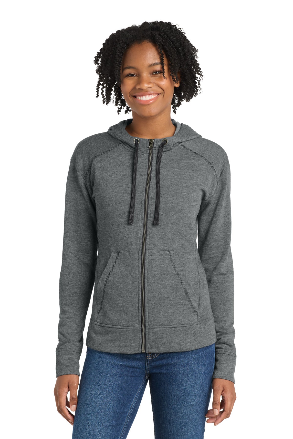 Custom Dark Grey Heather Fleece Full-Zip Hooded Jacket LST293, personalized by SanCanDo Swag in Argyle, TX