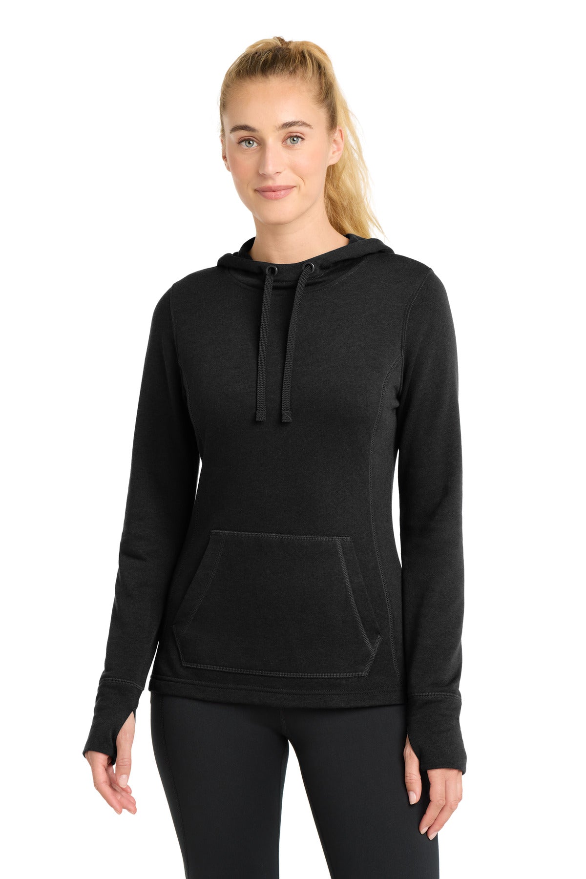 Custom Black Triad Solid Wicking Fleece Hooded Pullover LST296, personalized by SanCanDo Swag in Argyle, TX