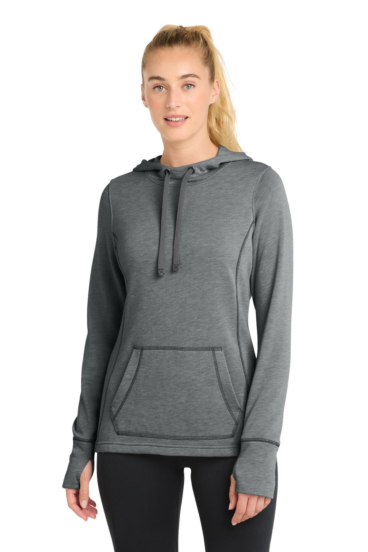 Custom Dark Grey Heather Wicking Fleece Hooded Pullover LST296, personalized by SanCanDo Swag in Argyle, TX