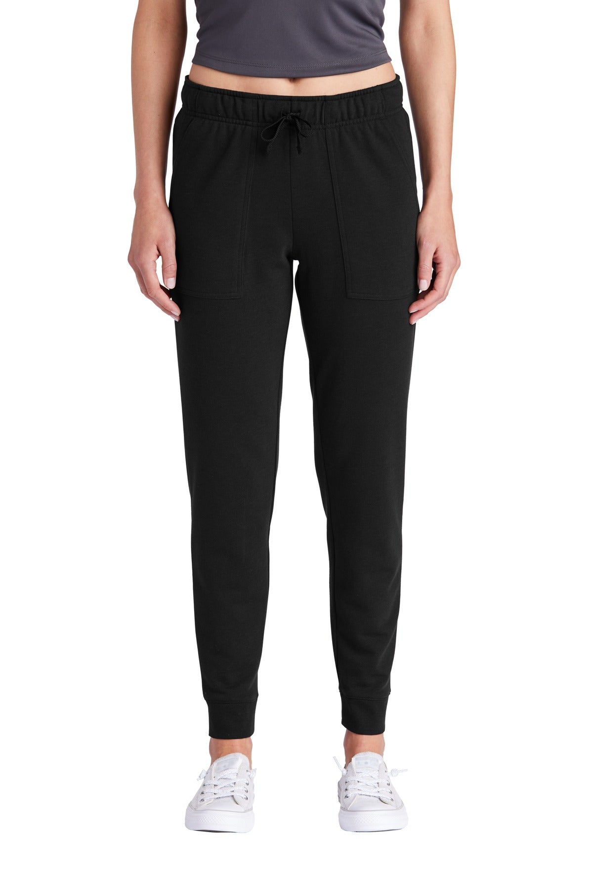 Custom Black Triad Solid PosiCharge Tri-Blend Wicking Fleece Jogger LST299, personalized by SanCanDo Swag in Argyle, TX