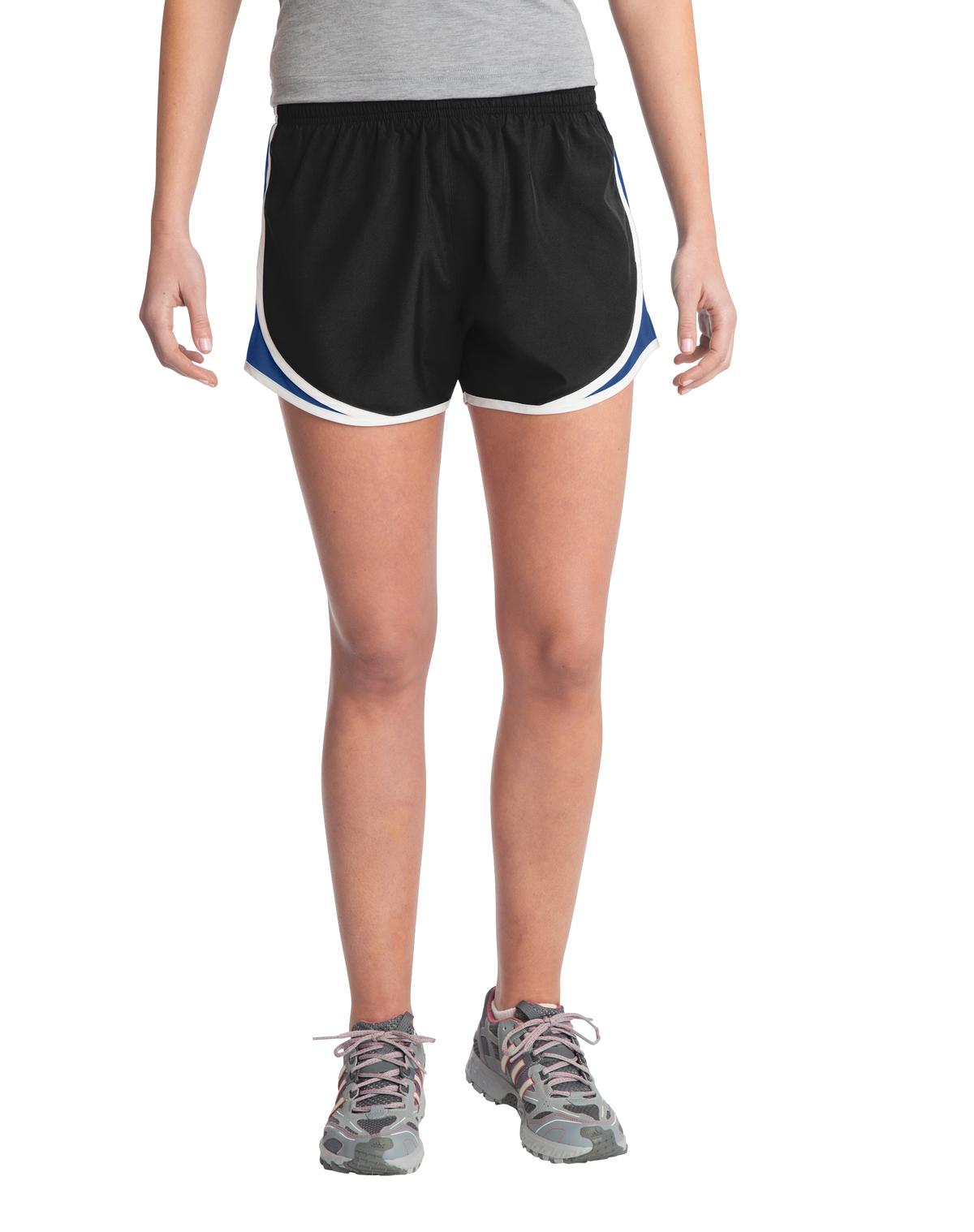 Custom Black/ True Royal/ White Women's Cadence Short LST304, personalized by SanCanDo Swag in Argyle, TX