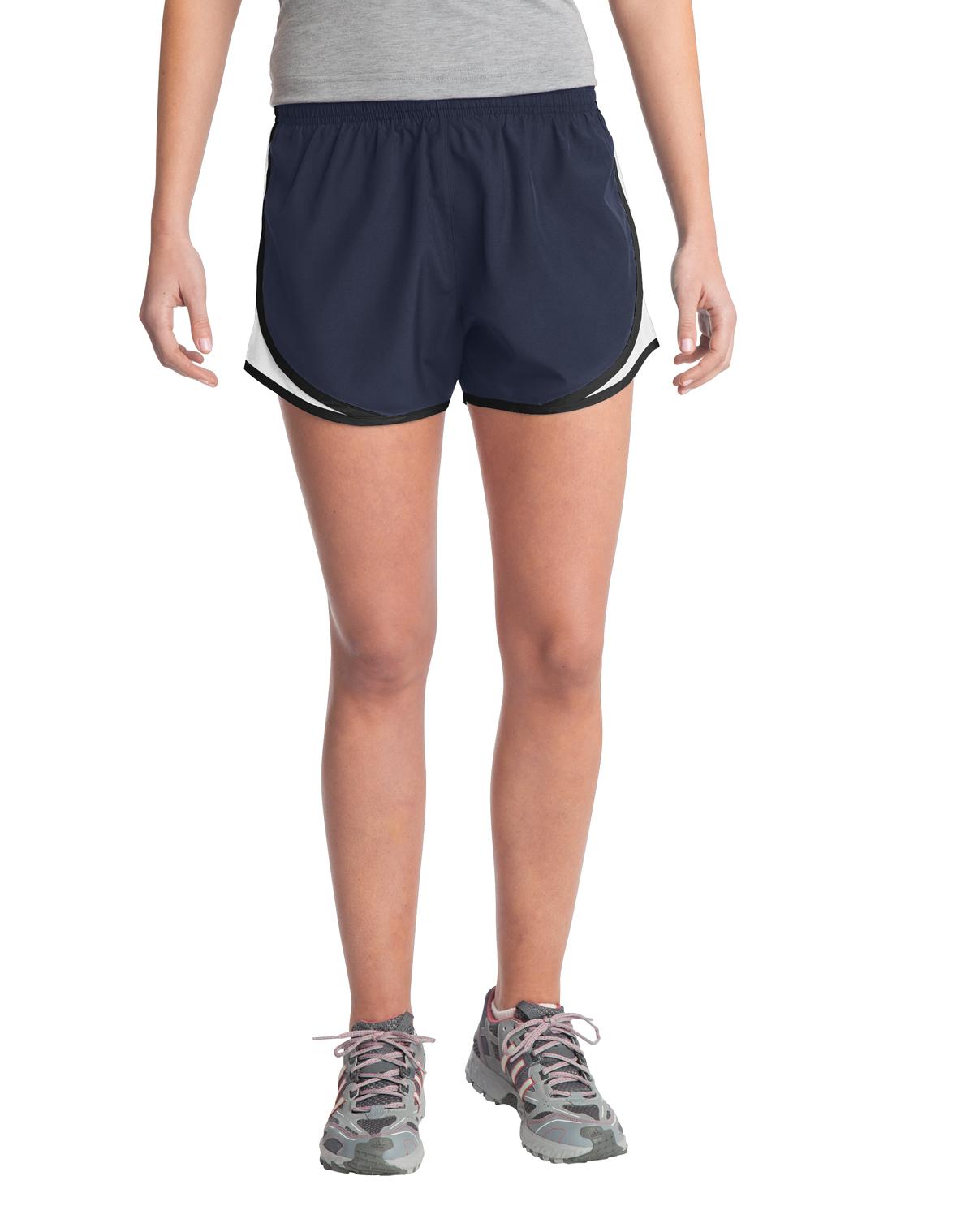 Custom True Navy/ White/ Black Women's Cadence Short LST304, personalized by SanCanDo Swag in Argyle, TX