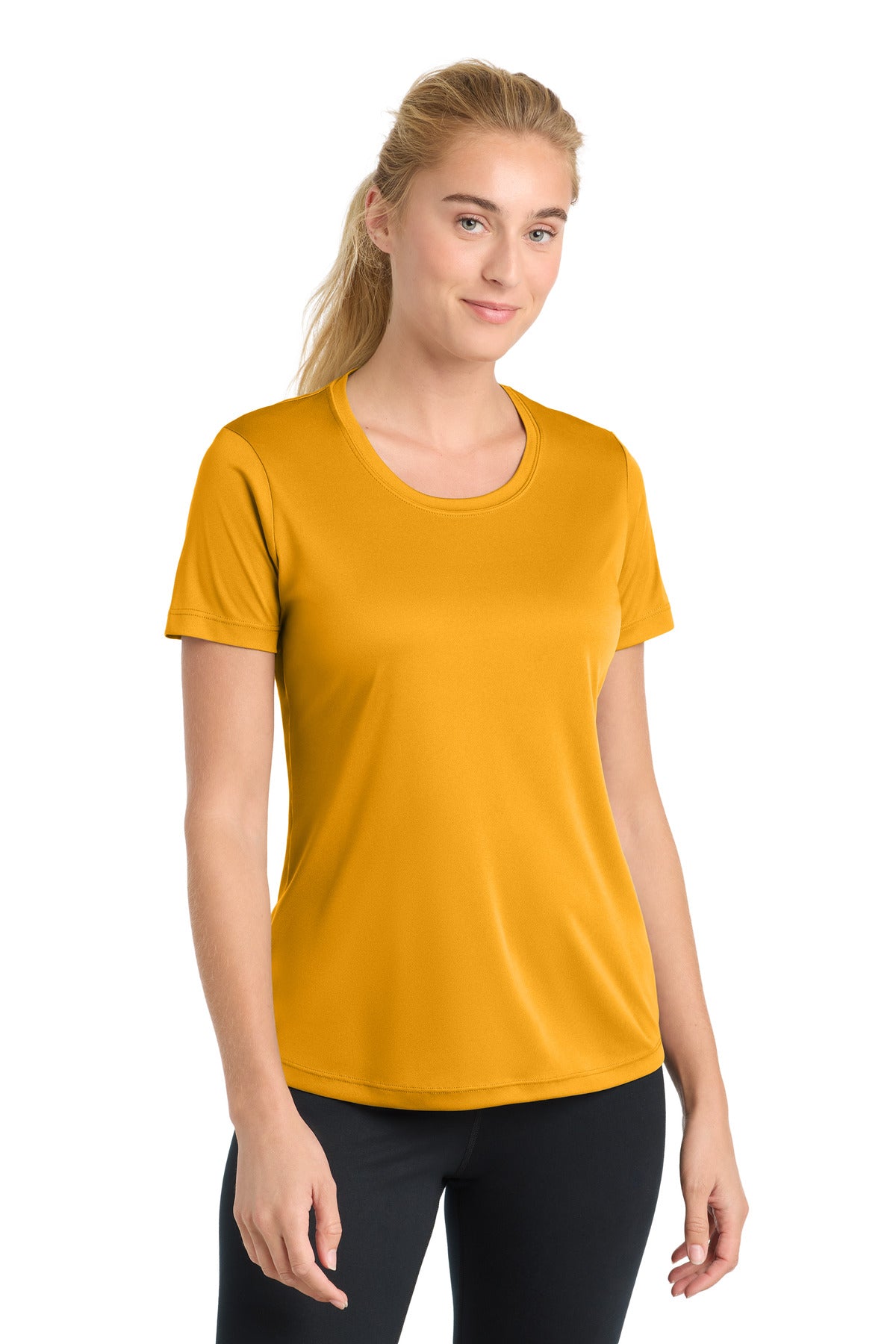 Custom Gold Women's Tee LST350, personalized by SanCanDo Swag in Argyle, TX