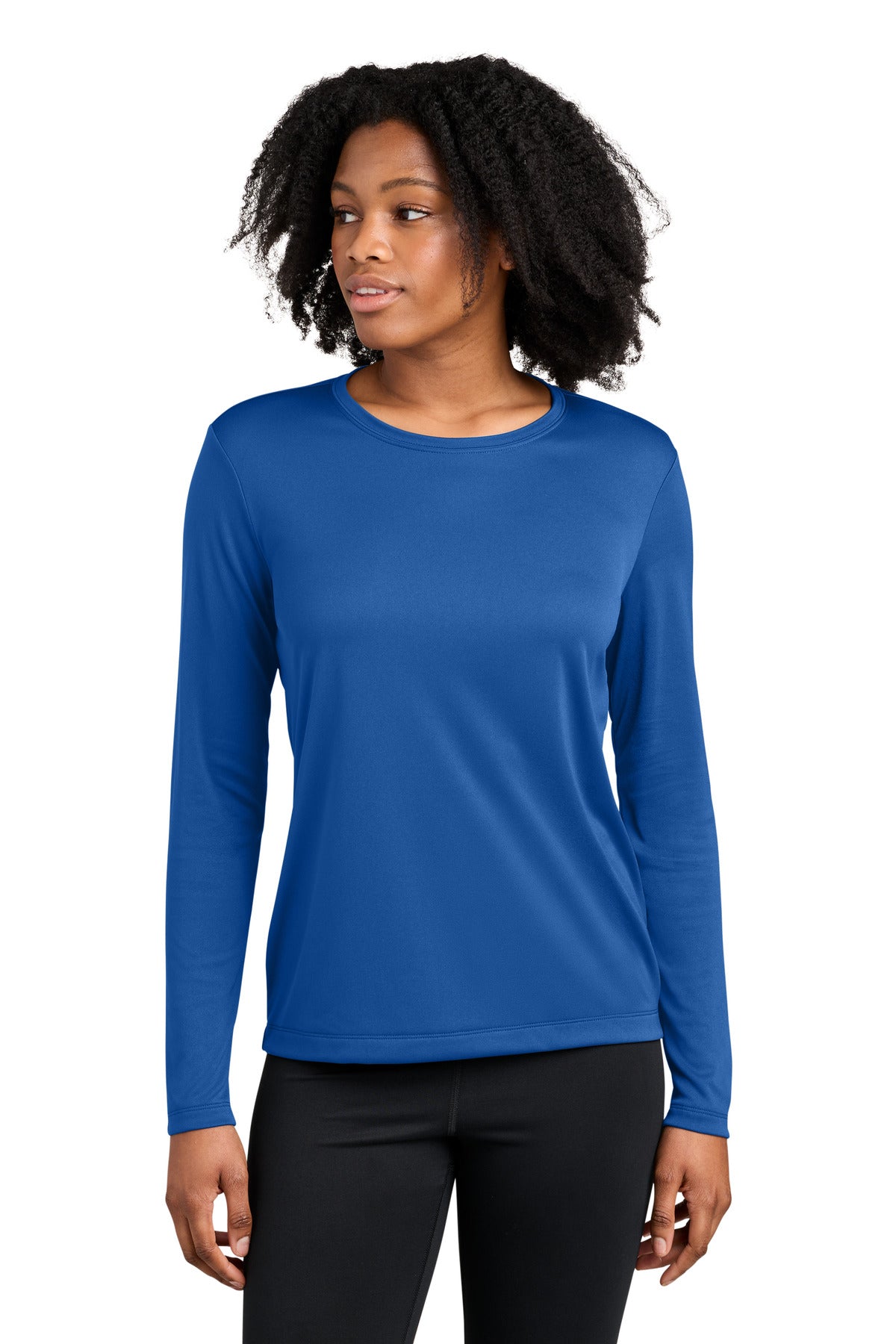 Custom True Royal Women's Competitor Long Sleeve Crewneck LST350LS, personalized by SanCanDo Swag in Argyle, TX