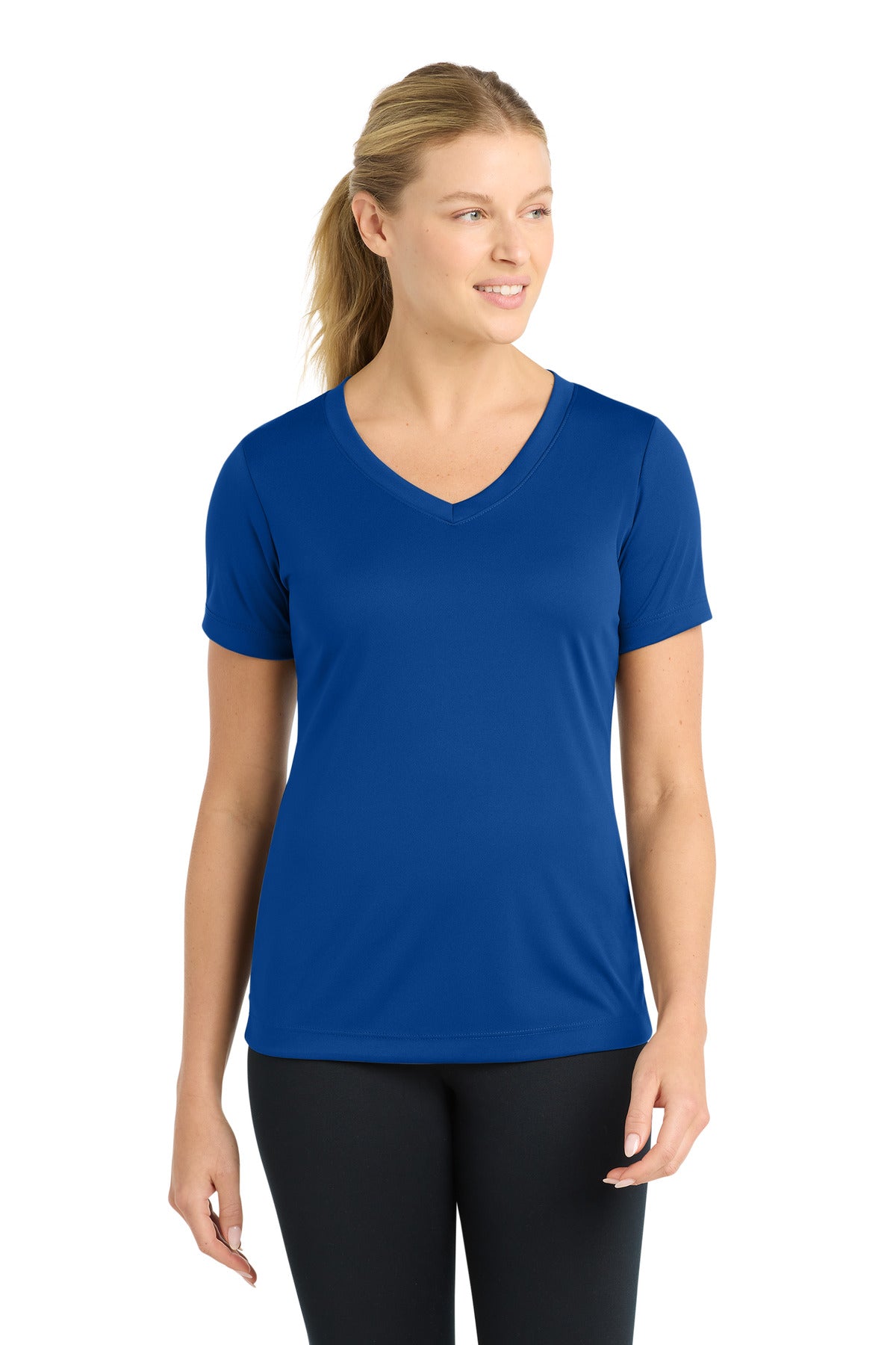 Custom True Royal Women's V-Neck Tee LST353, personalized by SanCanDo Swag in Argyle, TX