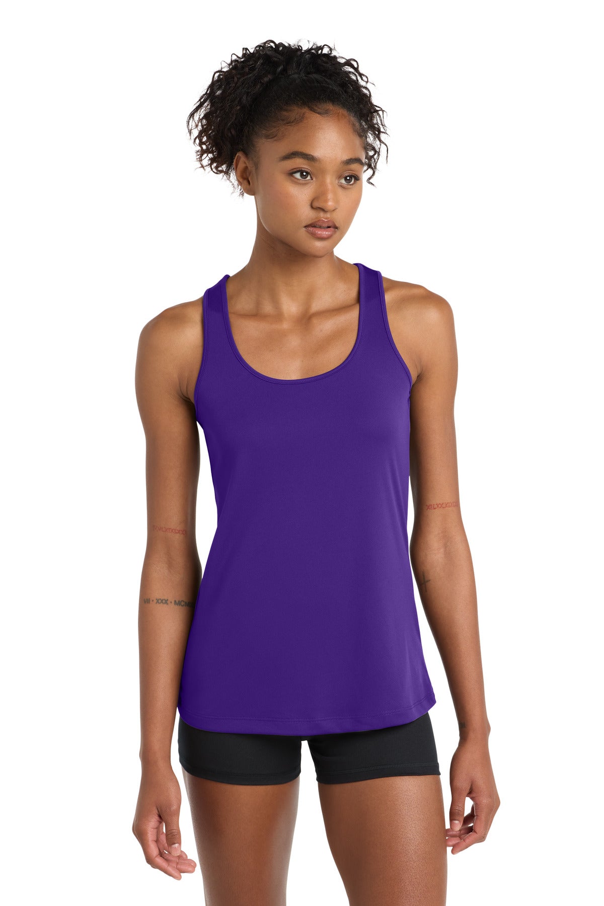 Custom Purple Women's PosiCharge Competitor Racerback Tank LST356, personalized by SanCanDo Swag in Argyle, TX