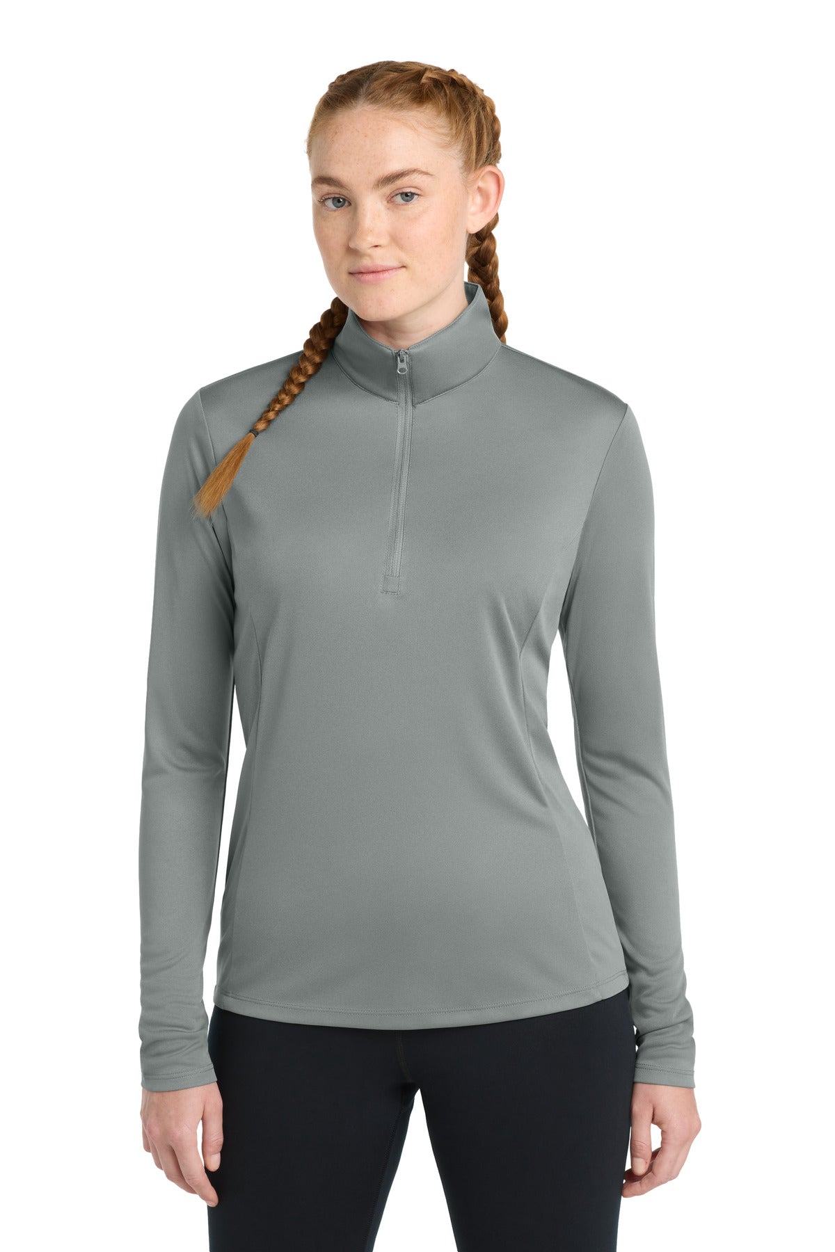 Custom Grey Concrete Women's PosiCharge Competitor 1/4-Zip Pullover LST357, personalized by SanCanDo Swag in Argyle, TX