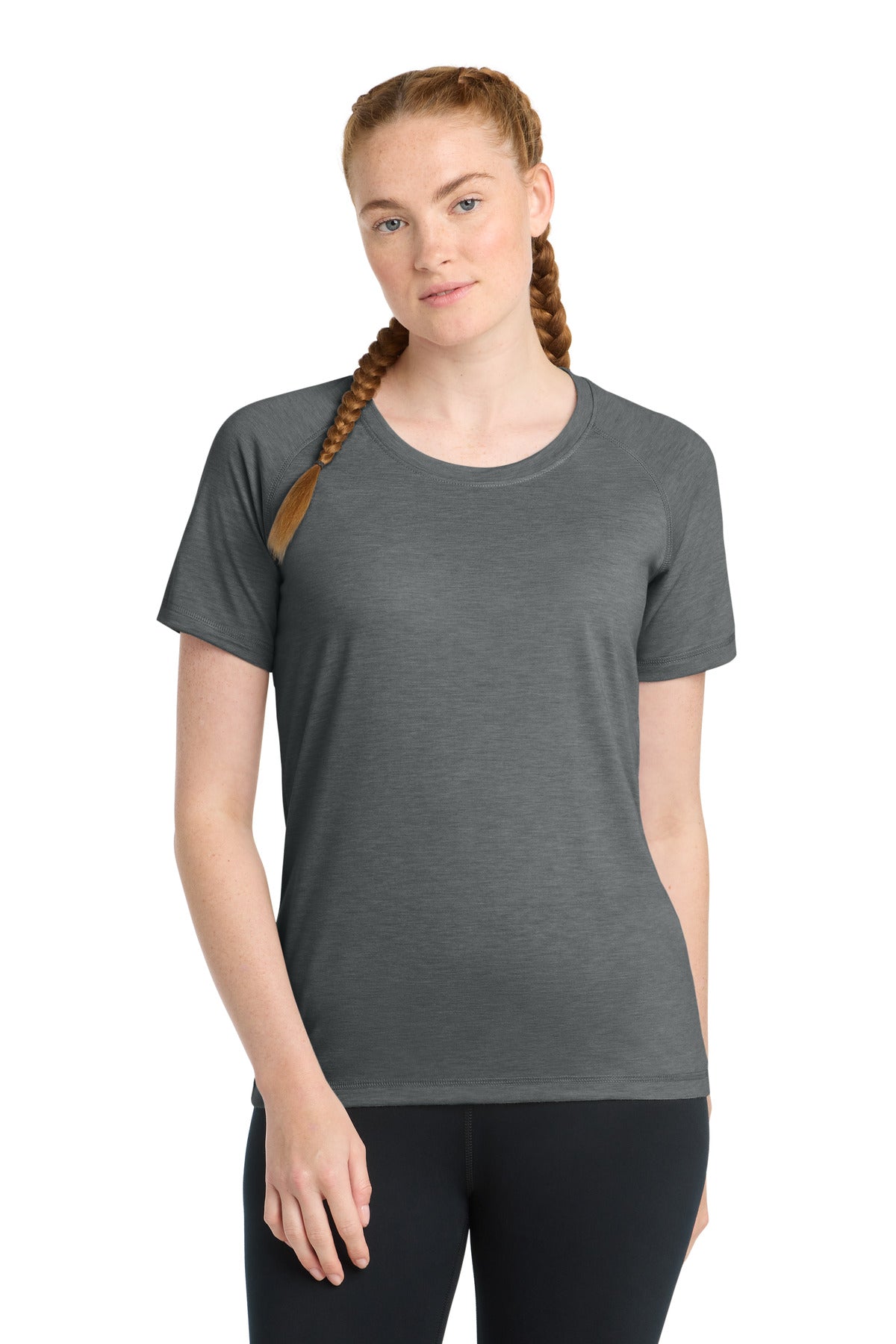 Custom Dark Grey Heather Scoop Neck Raglan Tee LST400, personalized by SanCanDo Swag in Argyle, TX