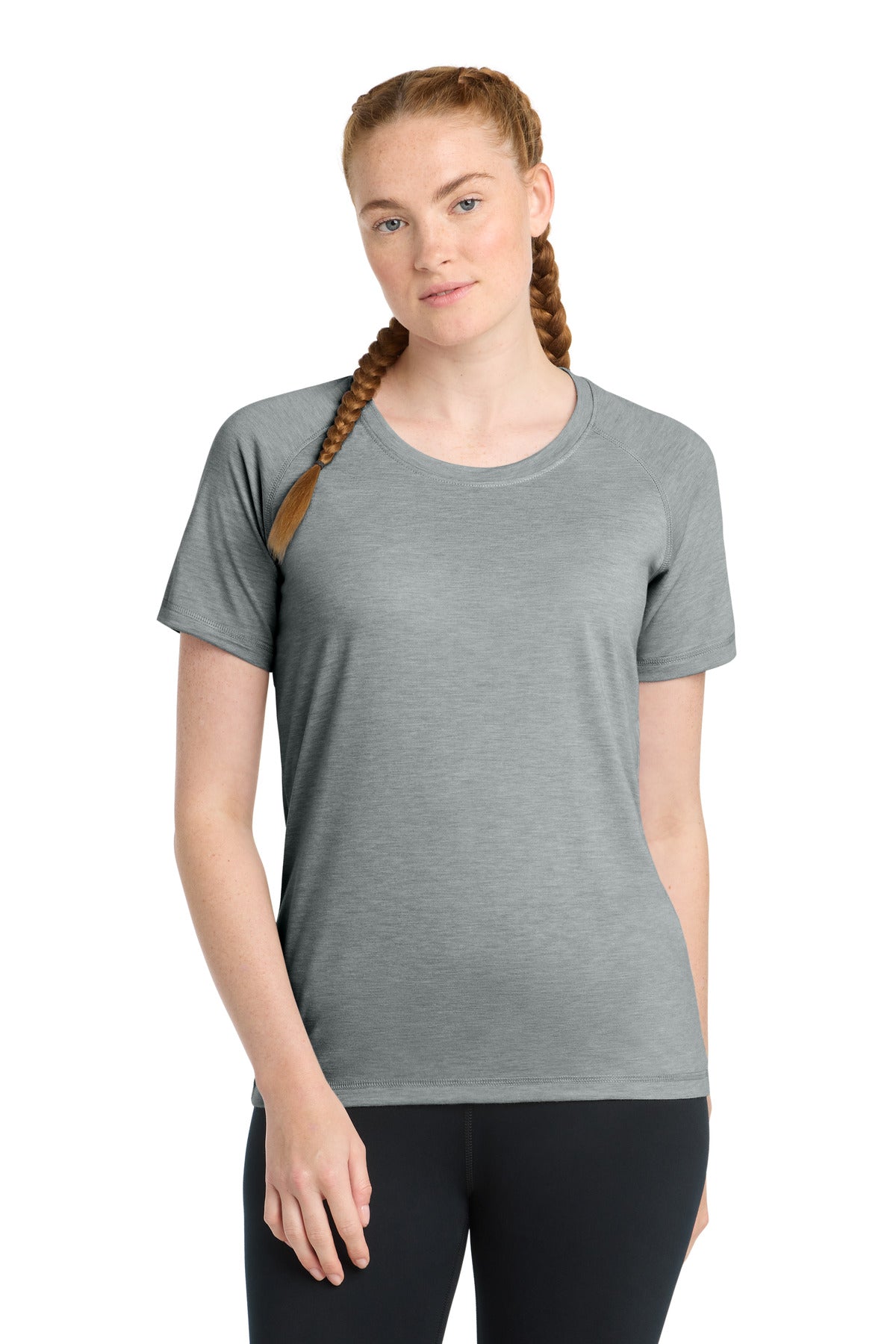 Custom Light Grey Heather Scoop Neck Raglan Tee LST400, personalized by SanCanDo Swag in Argyle, TX