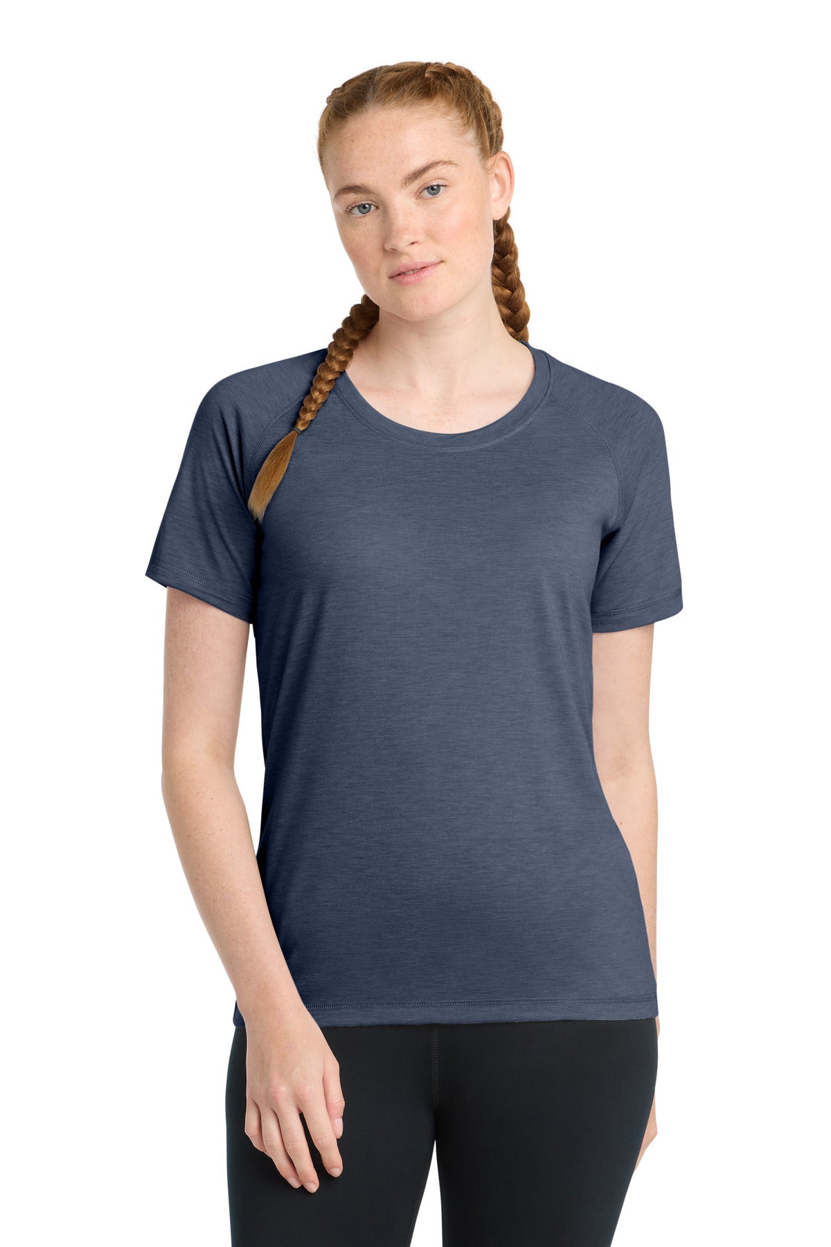 Custom True Navy Heather Scoop Neck Raglan Tee LST400, personalized by SanCanDo Swag in Argyle, TX