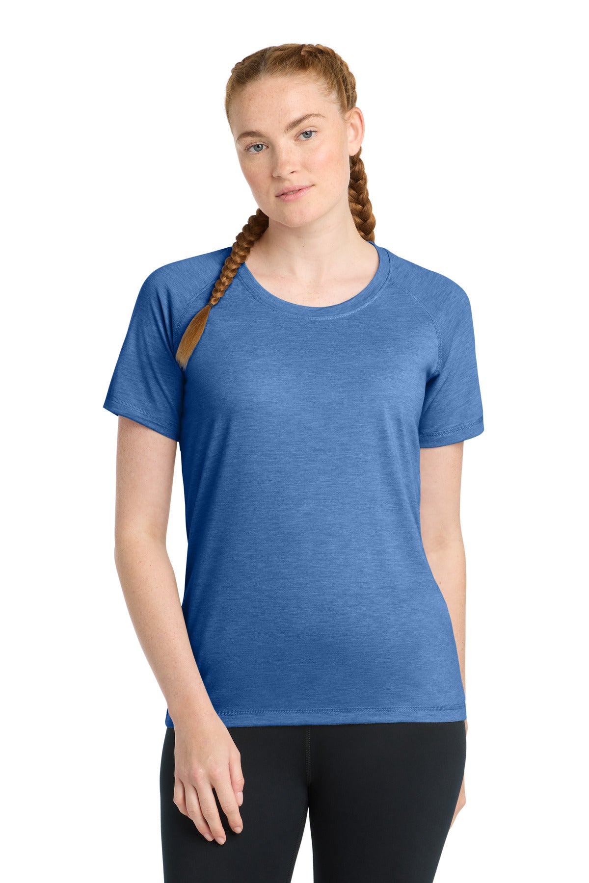 Custom True Royal Heather Scoop Neck Raglan Tee LST400, personalized by SanCanDo Swag in Argyle, TX