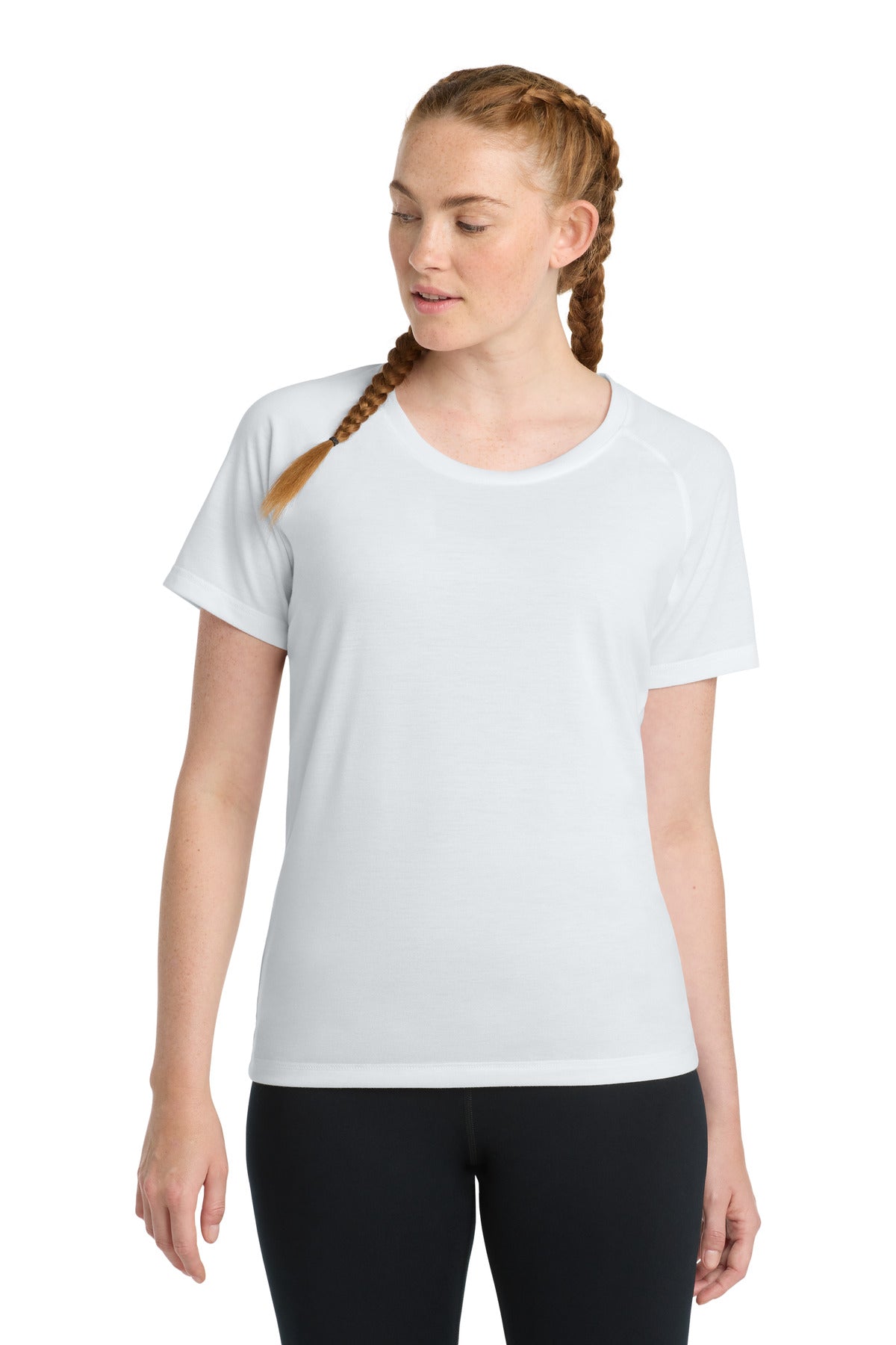 Custom White Triad Solid Scoop Neck Raglan Tee LST400, personalized by SanCanDo Swag in Argyle, TX