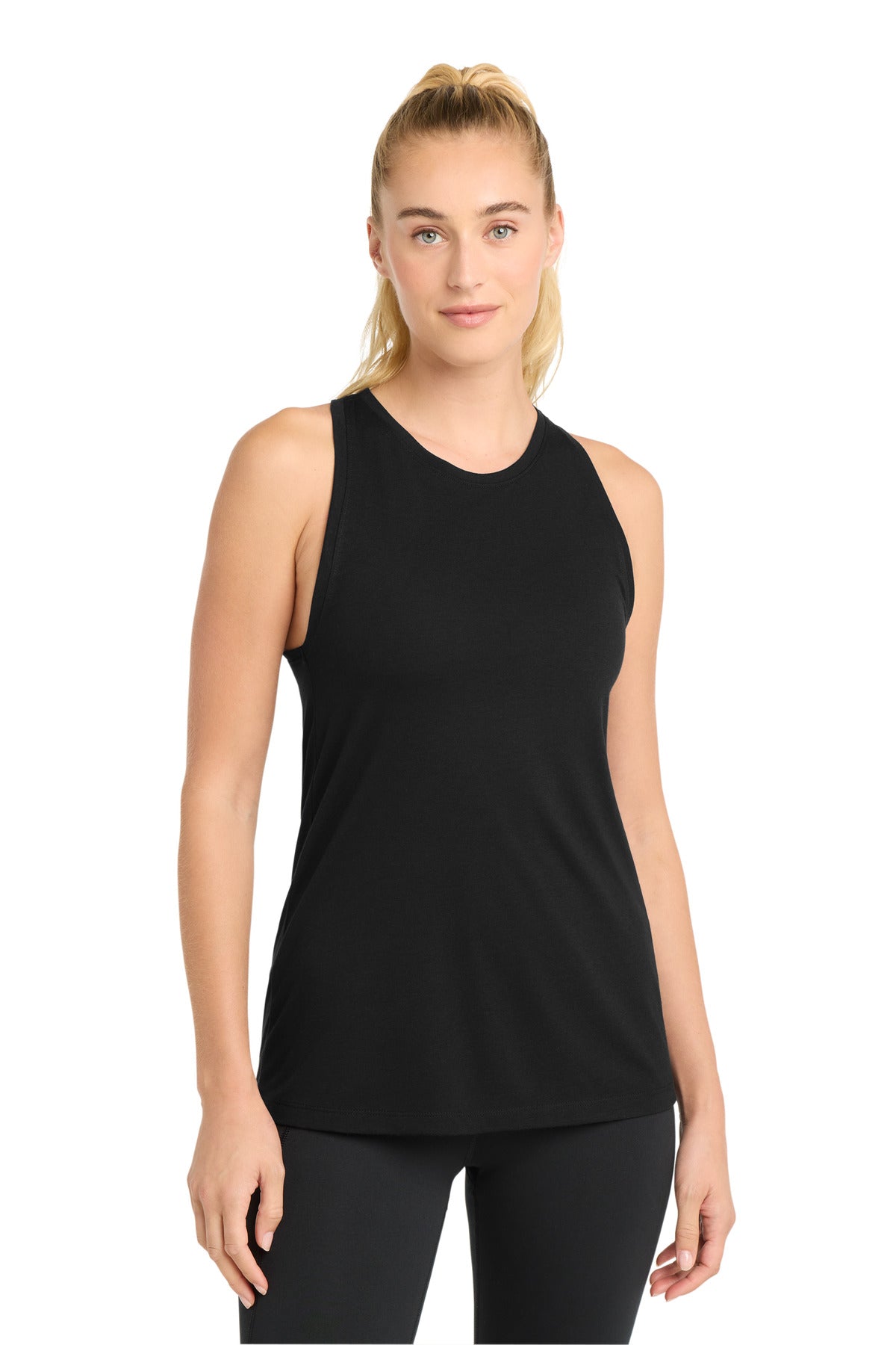 Custom Black Triad Solid PosiCharge Tri-Blend Wicking Tank LST402, personalized by SanCanDo Swag in Argyle, TX
