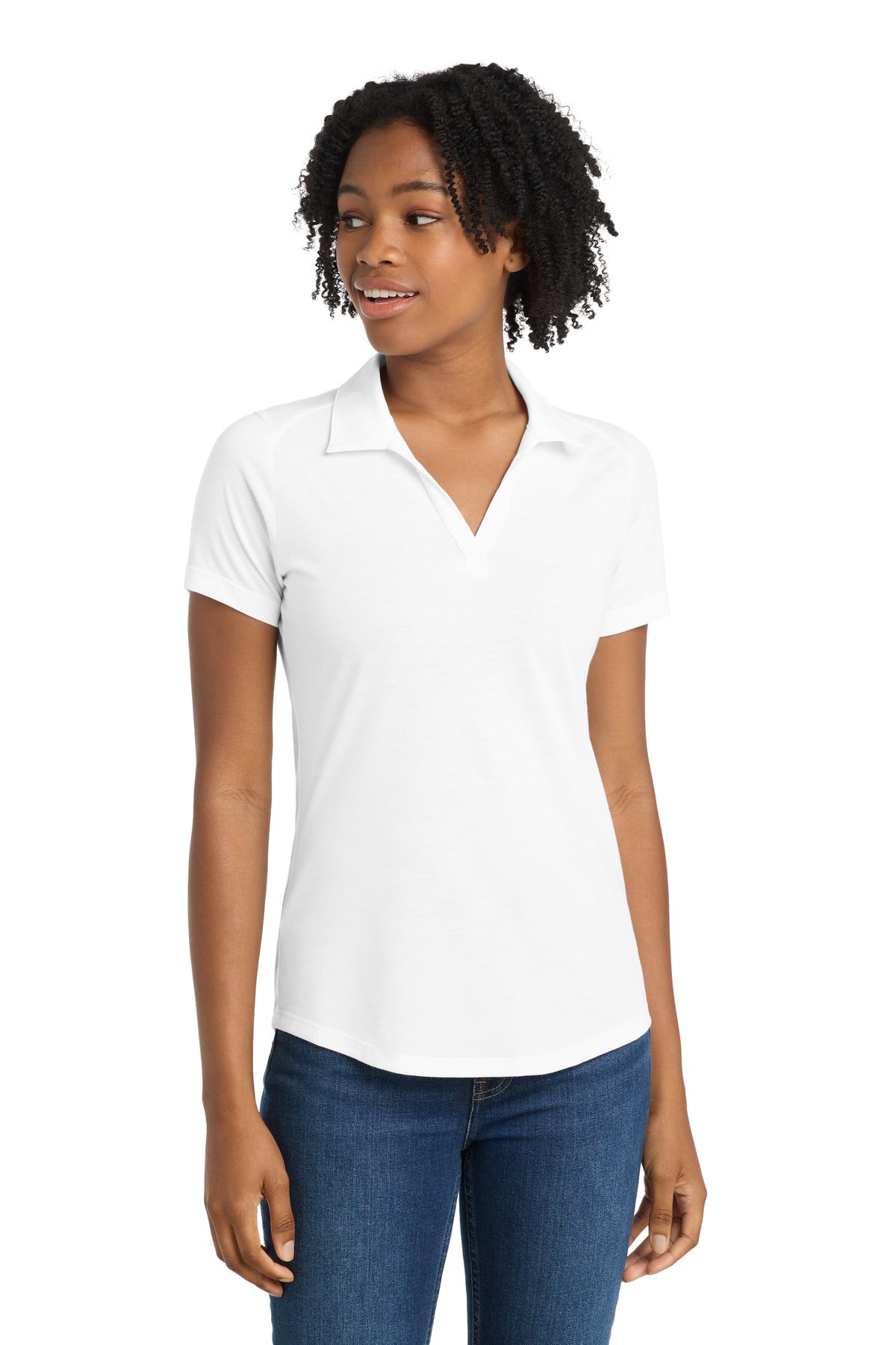 Custom White Triad Solid PosiCharge Tri-Blend Wicking Polo LST405, personalized by SanCanDo Swag in Argyle, TX