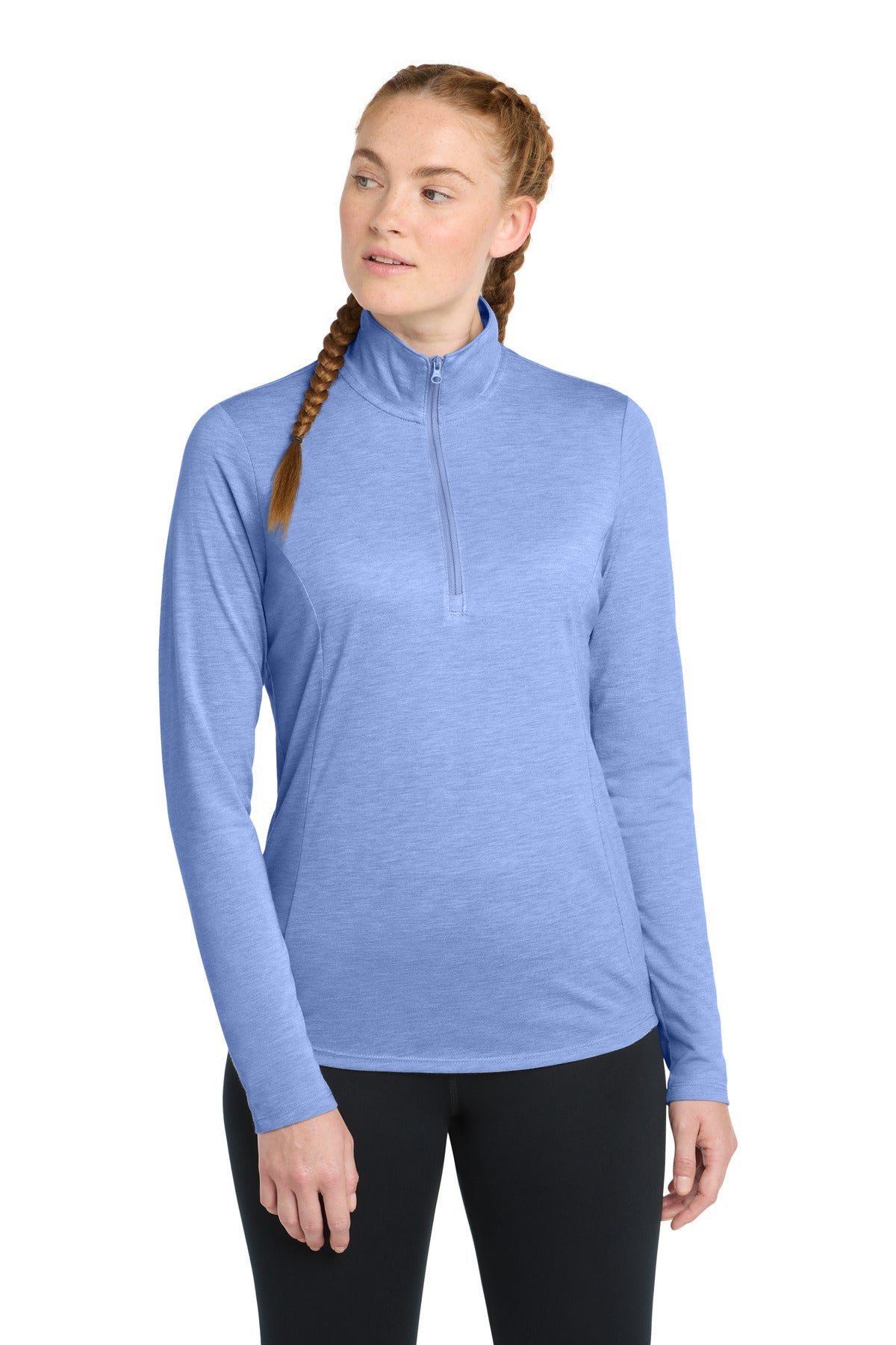 Custom True Royal Heather Tri-Blend Wicking 1/4-Zip Pullover LST407, personalized by SanCanDo Swag in Argyle, TX