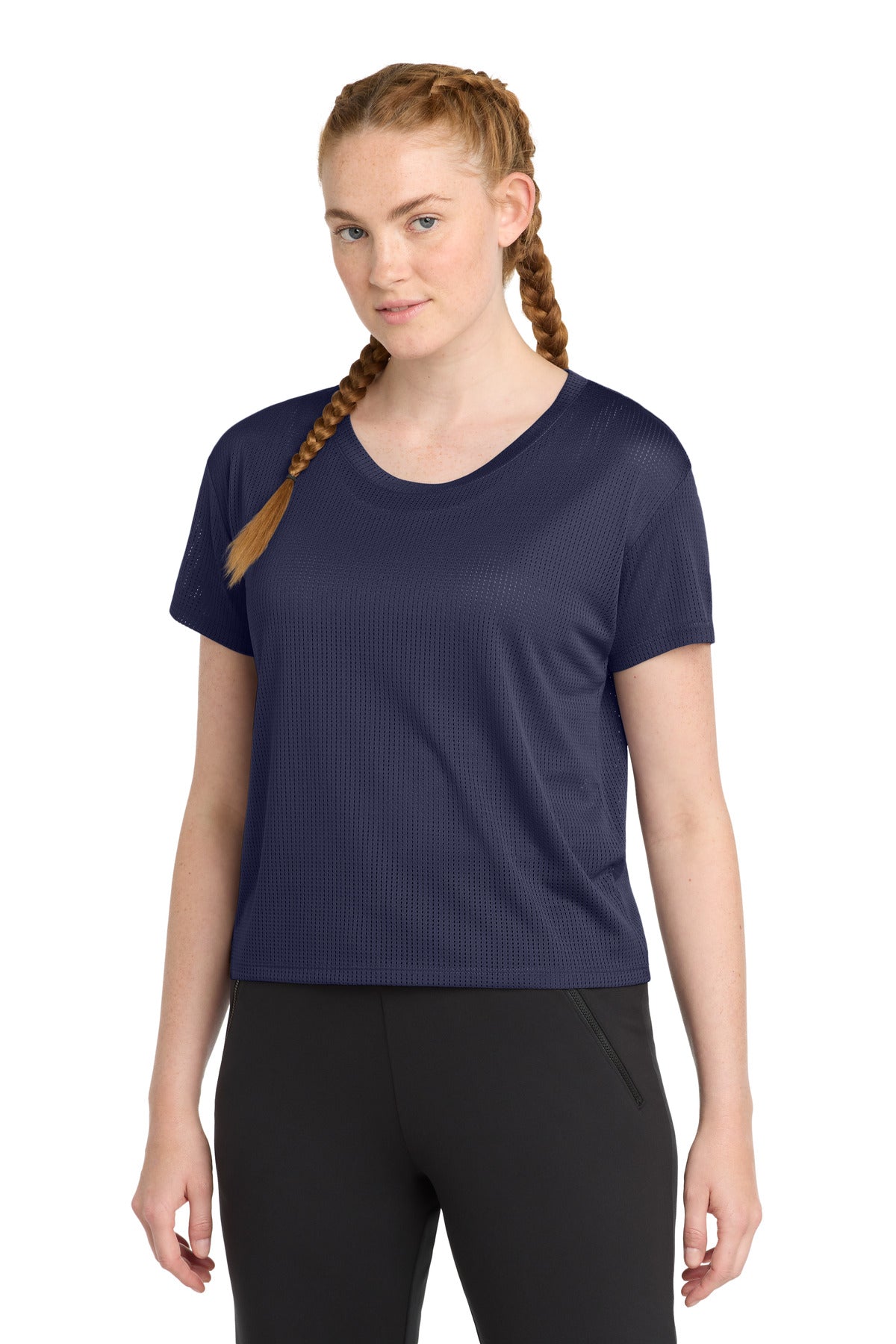 Custom True Navy Women's PosiCharge Draft Crop Tee LST411, personalized by SanCanDo Swag in Argyle, TX