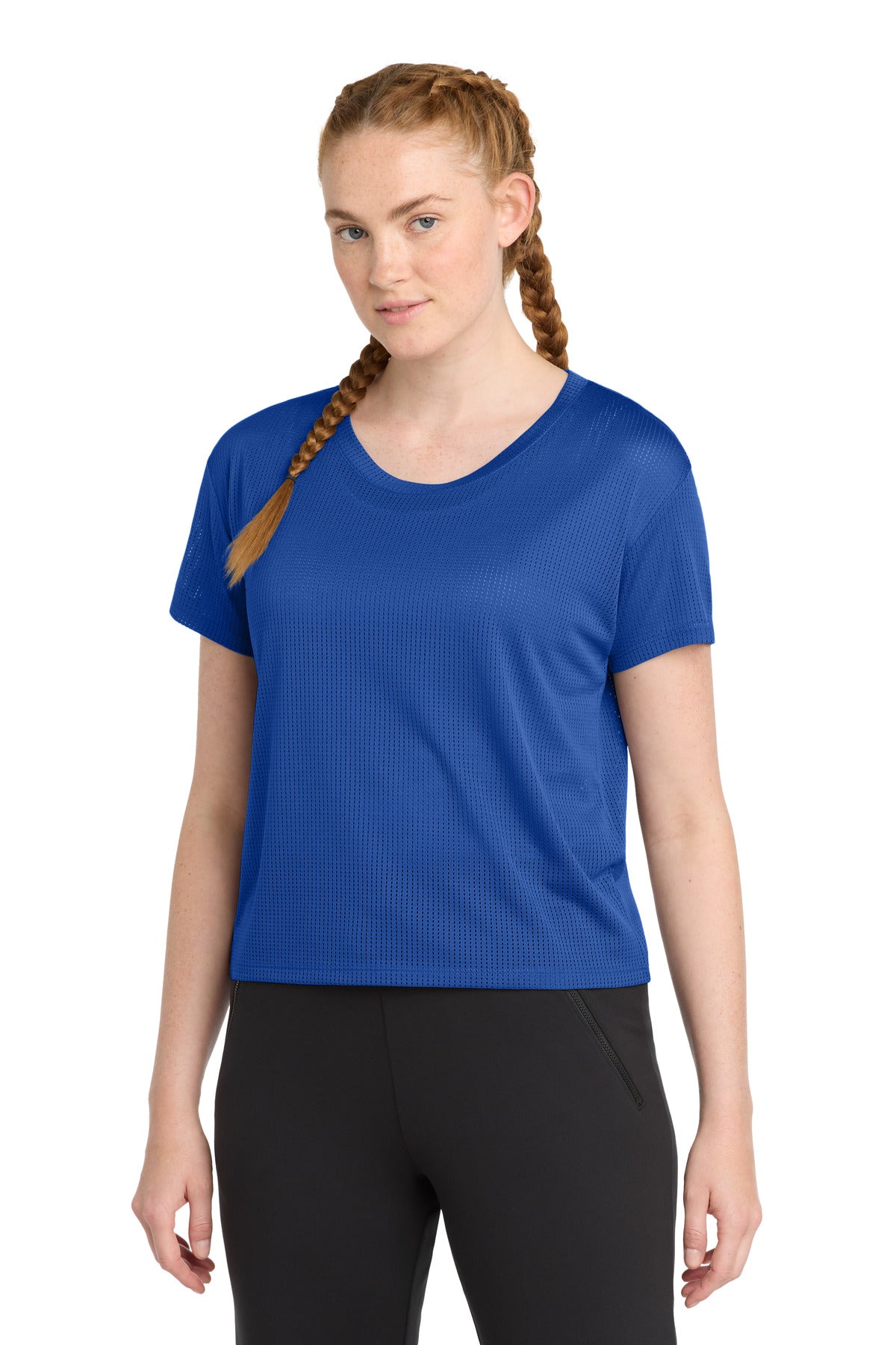 Custom True Royal Women's PosiCharge Draft Crop Tee LST411, personalized by SanCanDo Swag in Argyle, TX