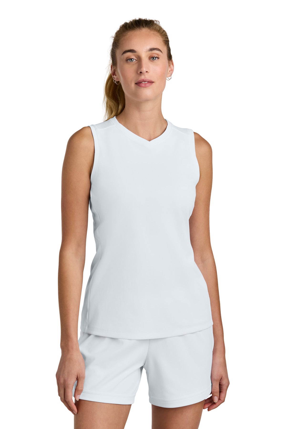 Custom White/ White Women's Club Sleeveless V-Neck LST441, personalized by SanCanDo Swag in Argyle, TX