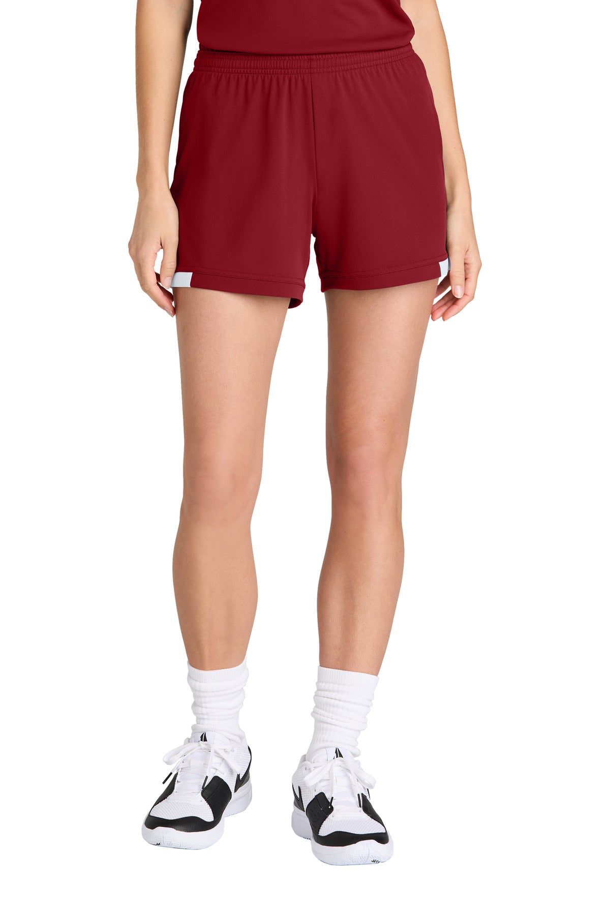 Custom Deep Red/ White Women's Club 5" Short LST442, personalized by SanCanDo Swag in Argyle, TX