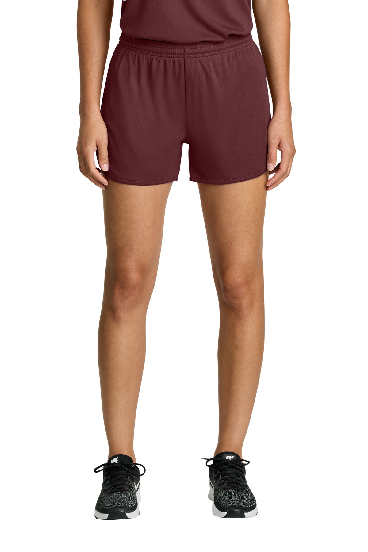 Custom Maroon Women's Club 3" Track Short LST447, personalized by SanCanDo Swag in Argyle, TX