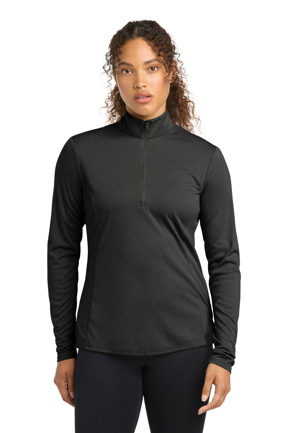 Custom Black Heather Women's Endeavor 1/2-Zip Pullover LST469, personalized by SanCanDo Swag in Argyle, TX
