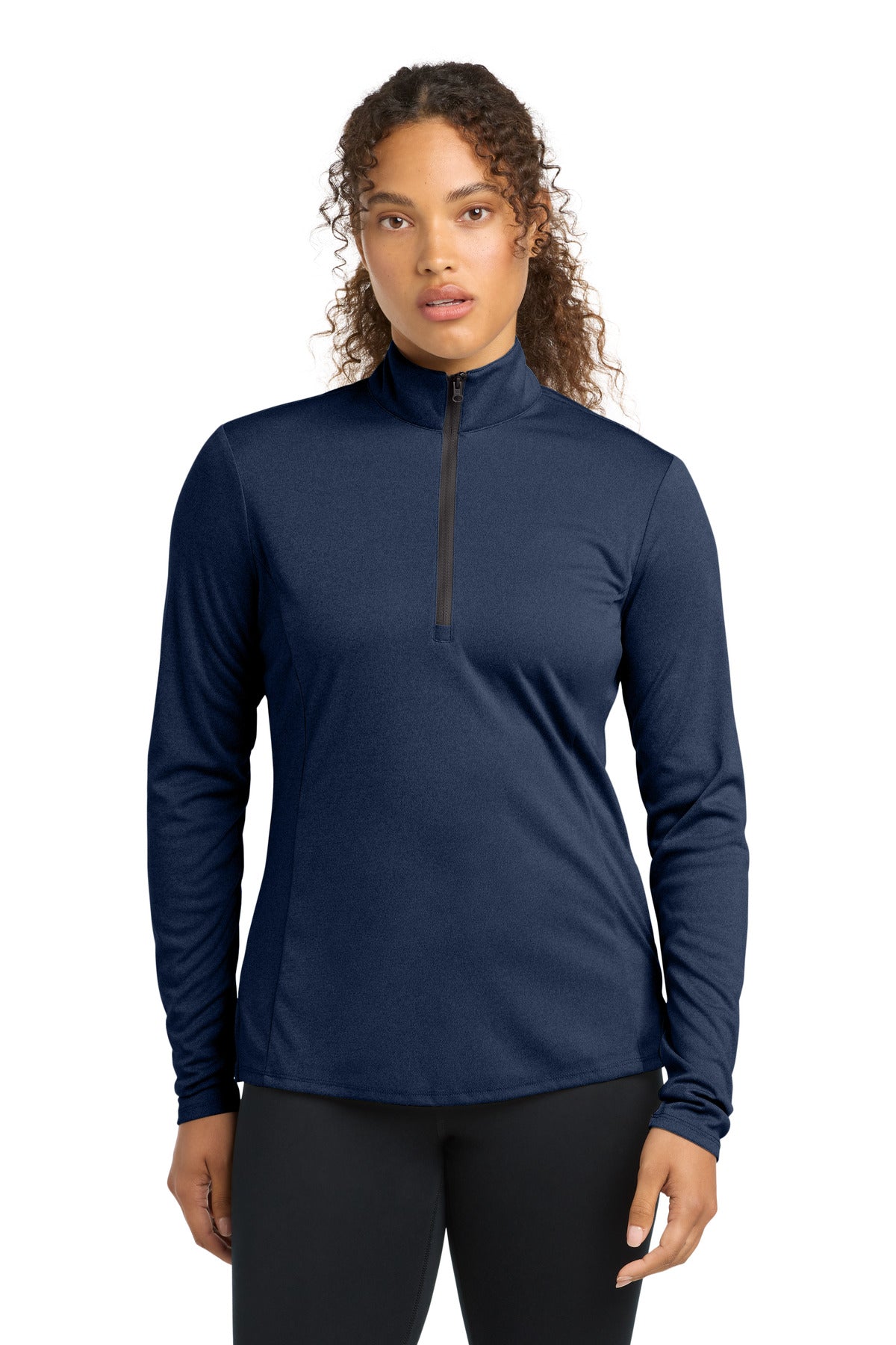 Custom Dark Royal Heather Women's Endeavor 1/2-Zip Pullover LST469, personalized by SanCanDo Swag in Argyle, TX