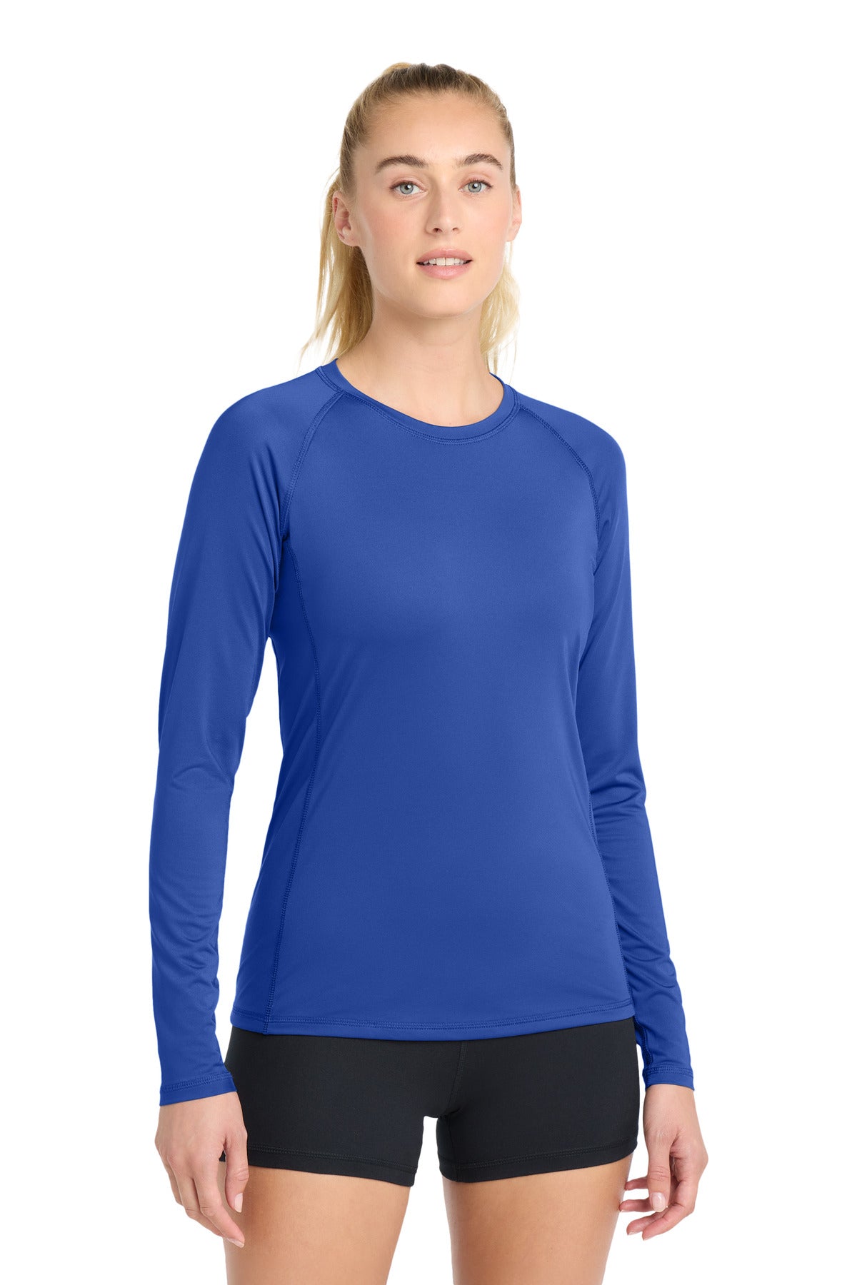 Custom True Royal Women's Long Sleeve Rashguard Tee LST470LS, personalized by SanCanDo Swag in Argyle, TX