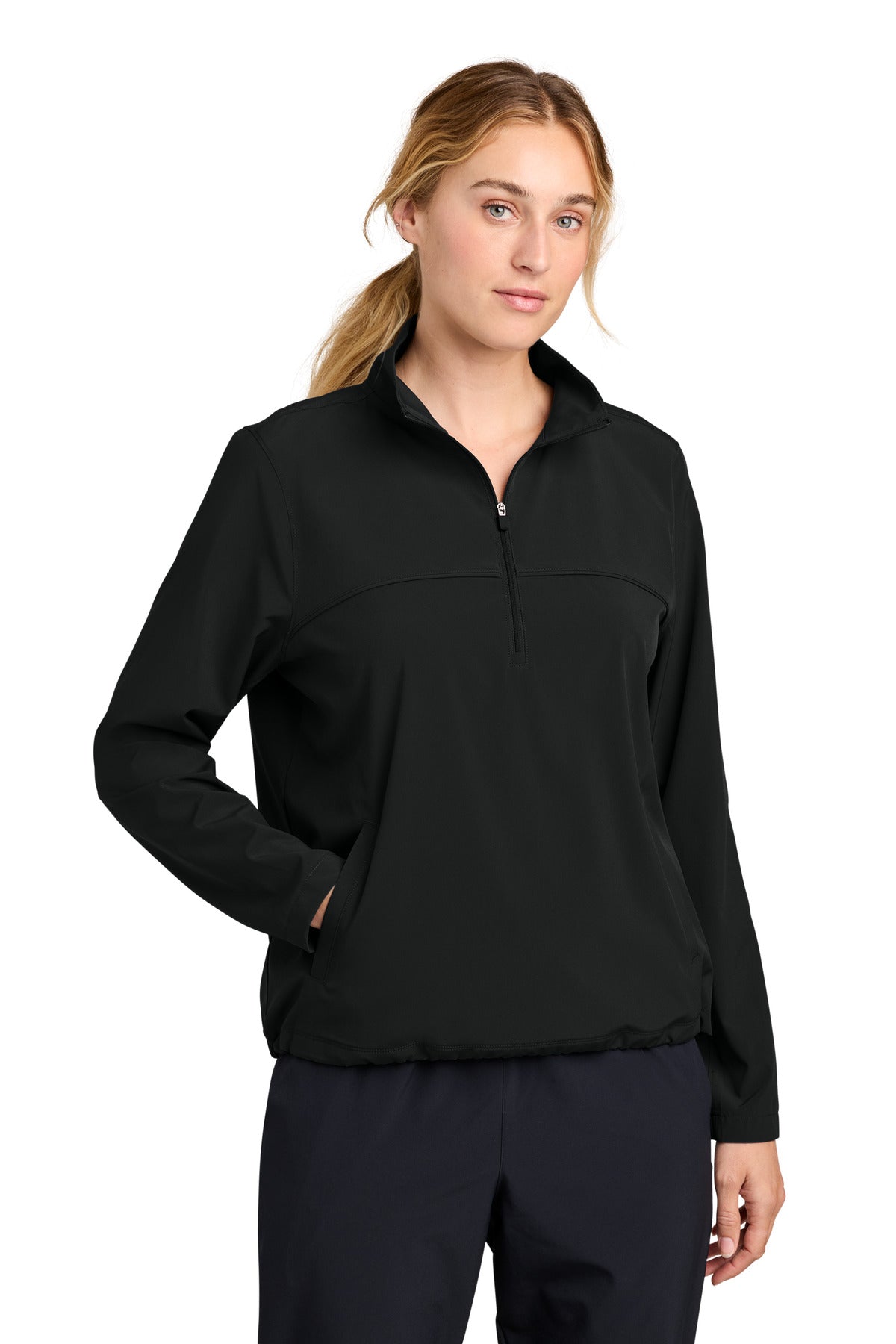 Custom Black Women's Repeat 1/2-Zip LST481, personalized by SanCanDo Swag in Argyle, TX
