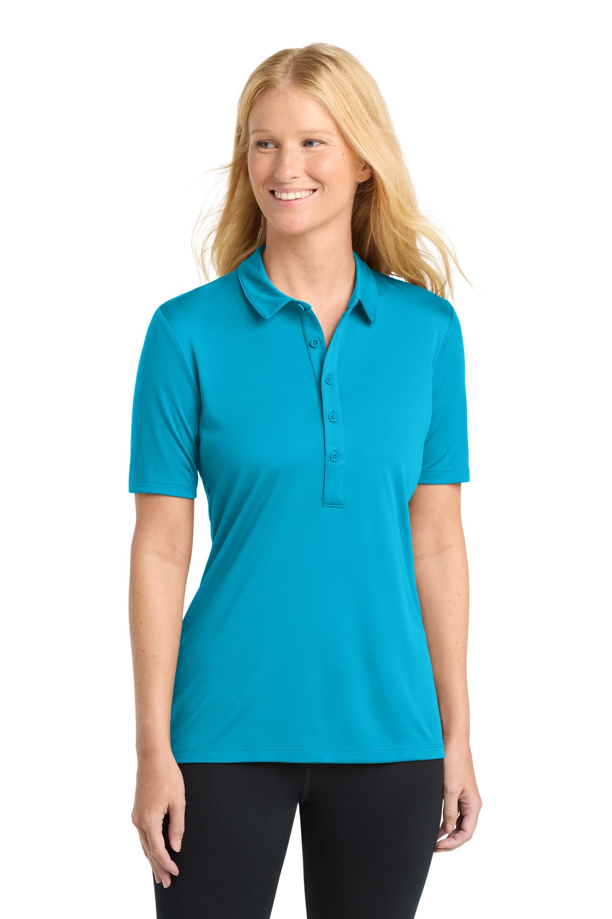 Custom Sapphire Women's Posi-UV Pro Polo LST520, personalized by SanCanDo Swag in Argyle, TX