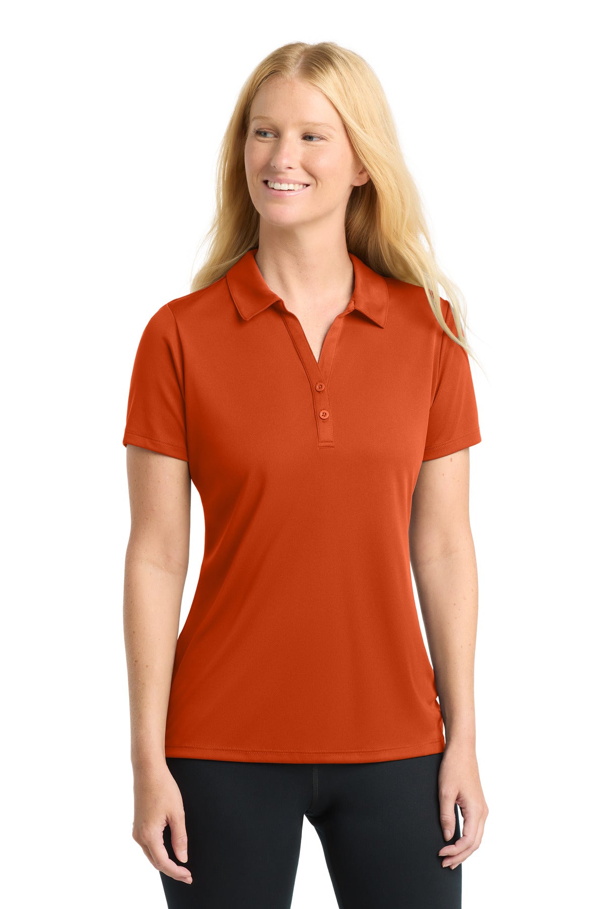Custom Deep Orange Women's PosiCharge Competitor Polo LST550, personalized by SanCanDo Swag in Argyle, TX