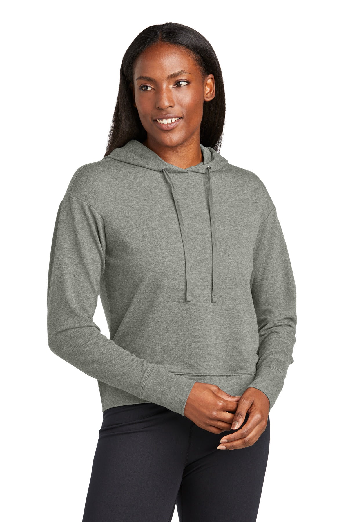 Custom Light Grey Heather Sport-Wick Flex Fleece Pullover Hoodie LST562, personalized by SanCanDo Swag in Argyle, TX