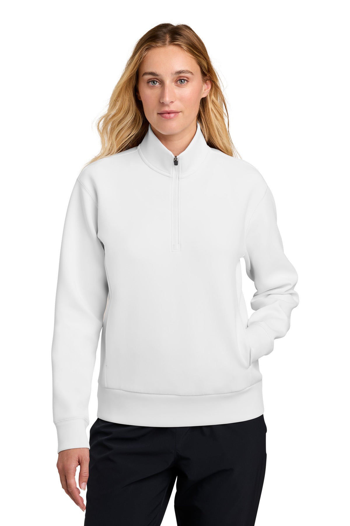 Custom White Women's Pro Perform 1/4-Zip LST581, personalized by SanCanDo Swag in Argyle, TX