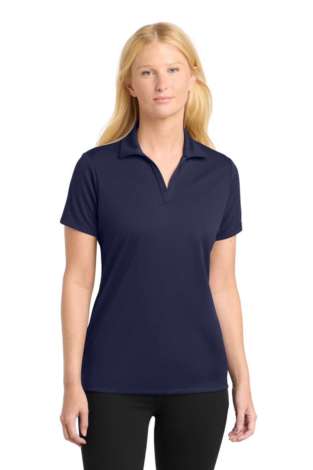 Custom True Navy Women's RacerMesh Polo LST640, personalized by SanCanDo Swag in Argyle, TX