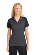 Custom Iron Grey/ Black Colorblock Micropique Sport-Wick Polo LST652, personalized by SanCanDo Swag in Argyle, TX