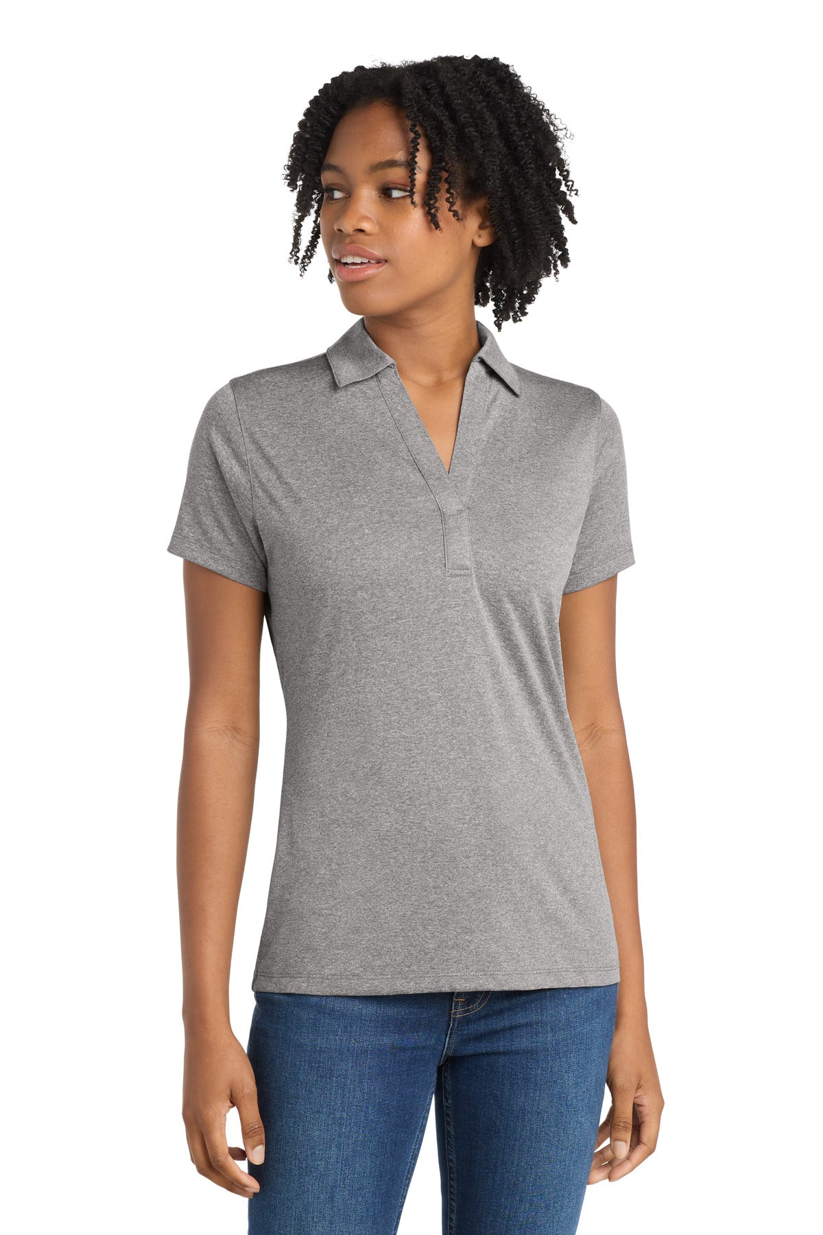 Custom Vintage Heather Women's Heather Contender Polo LST660, personalized by SanCanDo Swag in Argyle, TX