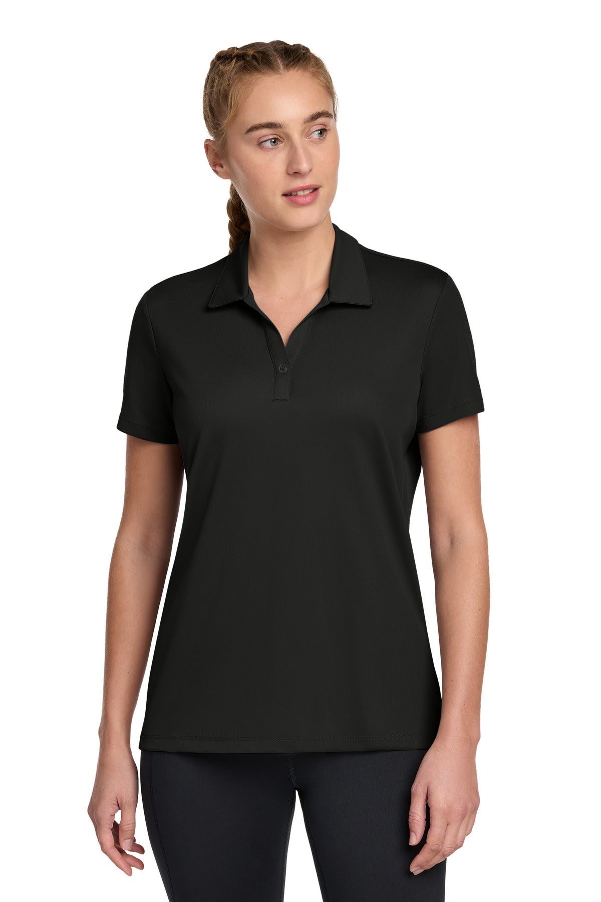 Custom Black Women's Micropique Polo LST740, personalized by SanCanDo Swag in Argyle, TX