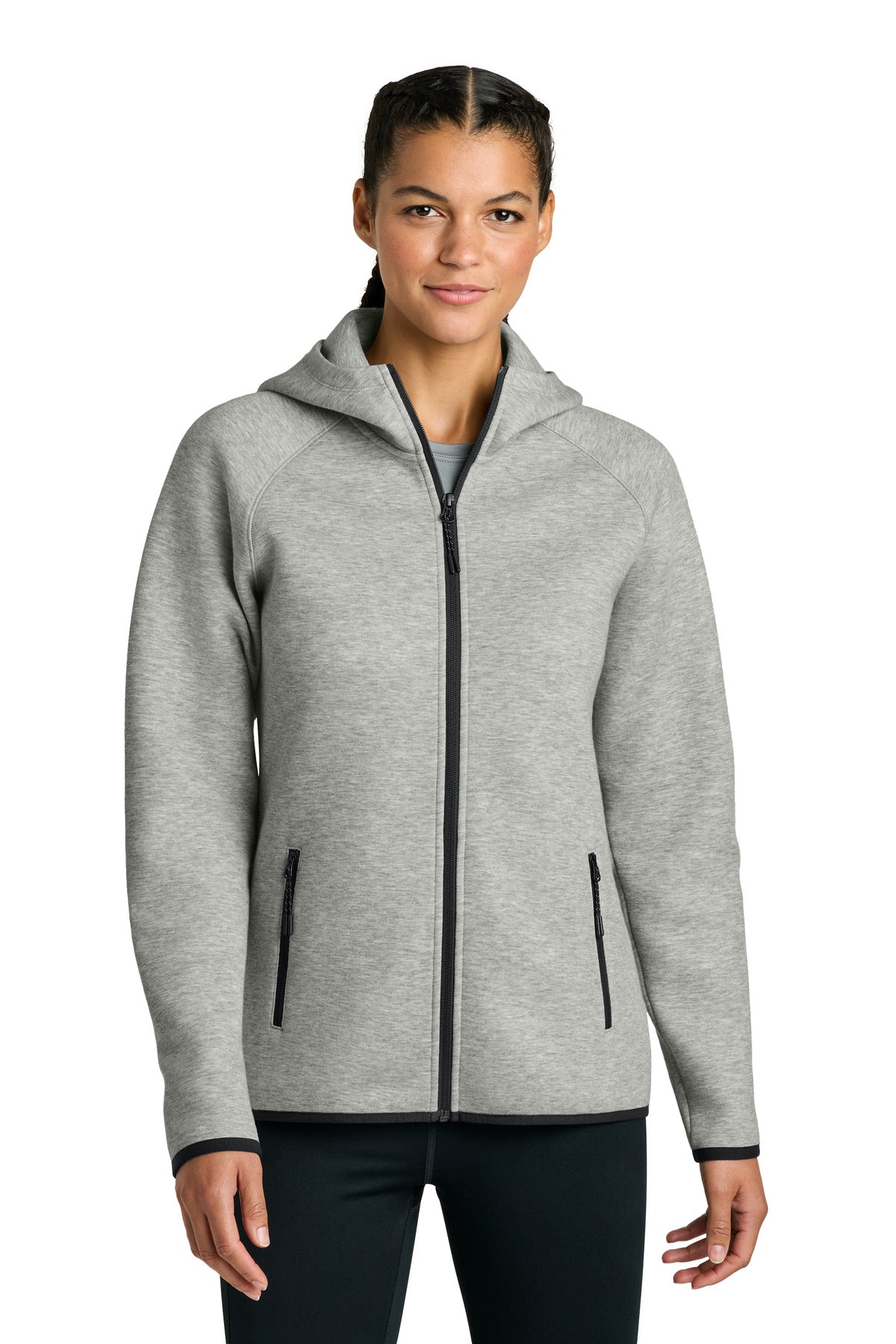 Custom Athletic Heather Women's Phenom Full-Zip Hoodie LST840, personalized by SanCanDo Swag in Argyle, TX