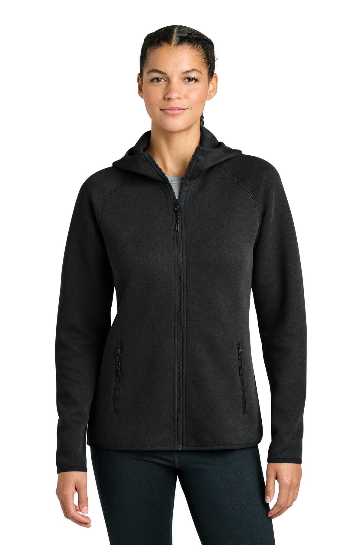 Custom Black Women's Phenom Full-Zip Hoodie LST840, personalized by SanCanDo Swag in Argyle, TX