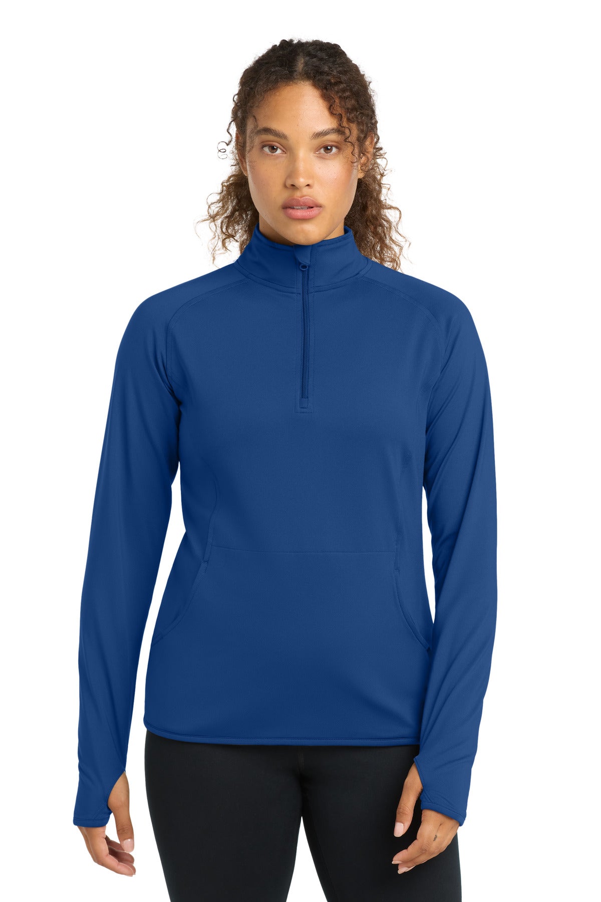 Custom True Royal Women's Stretch 1/4-Zip LST850, personalized by SanCanDo Swag in Argyle, TX