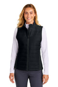 Custom Black Women's Teknical Hybrid Vest LST941, personalized by SanCanDo Swag in Argyle, TX