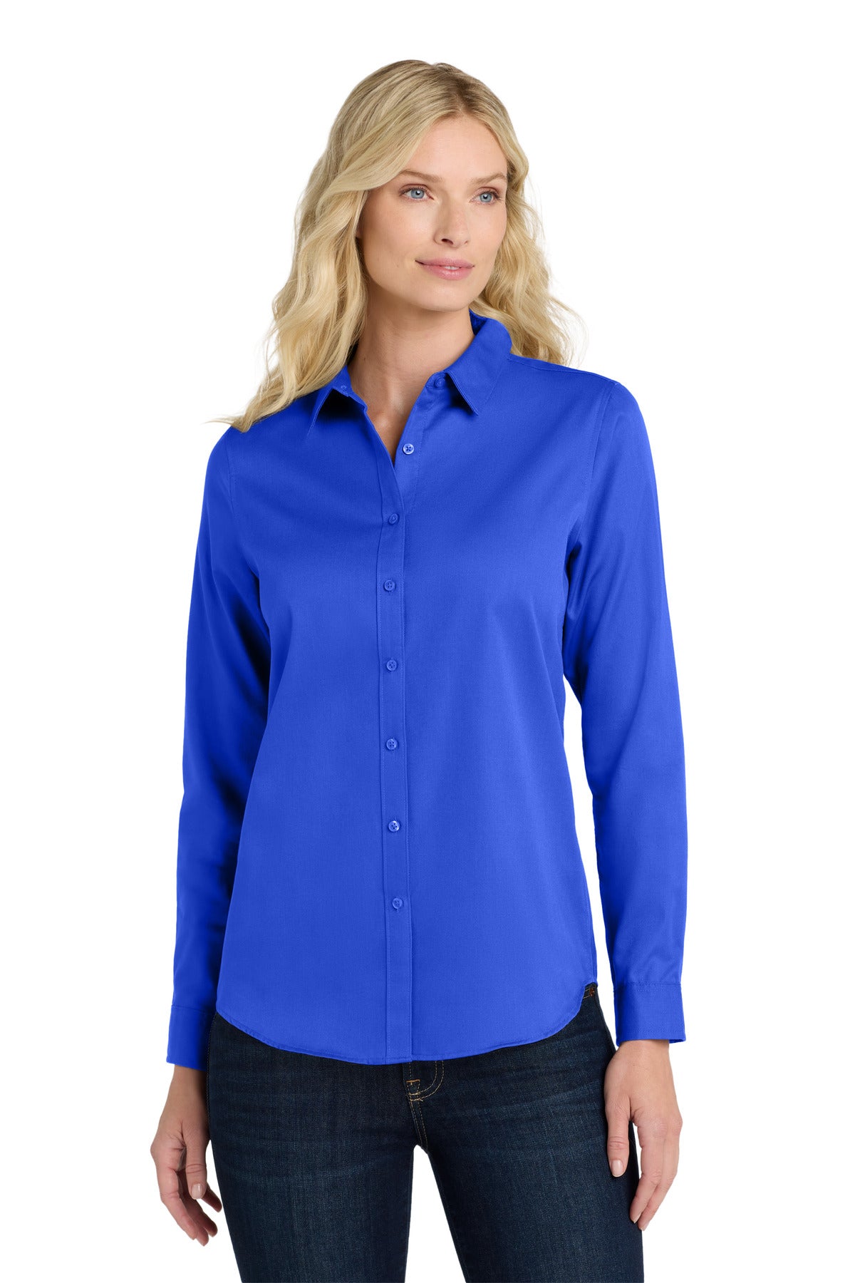 Custom True Royal Long Sleeve SuperPro ReactTwill Shirt LW808, personalized by SanCanDo Swag in Argyle, TX