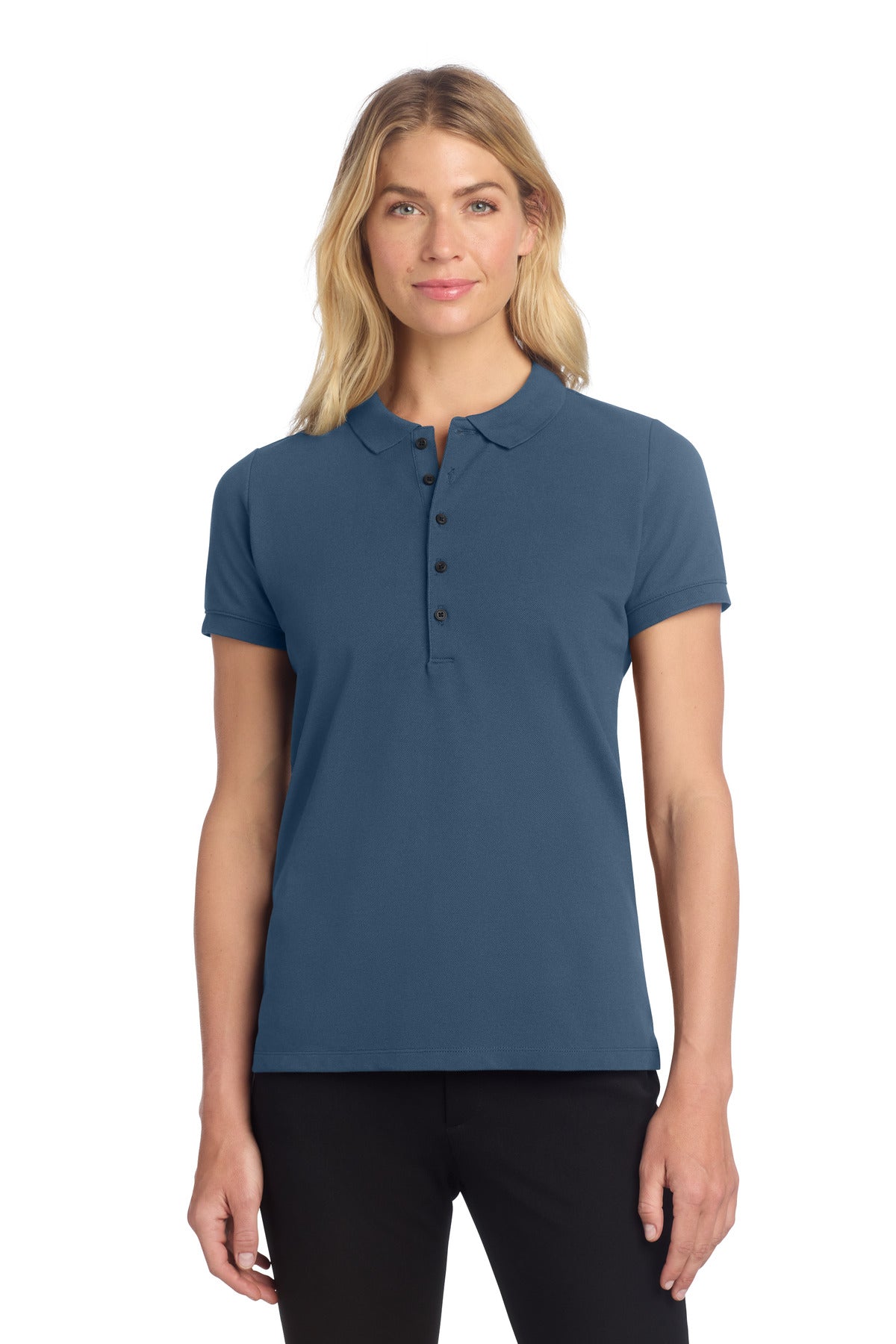 Custom Insignia Blue Women's Stretch Heavyweight Pique Polo MM1001, personalized by SanCanDo Swag in Argyle, TX