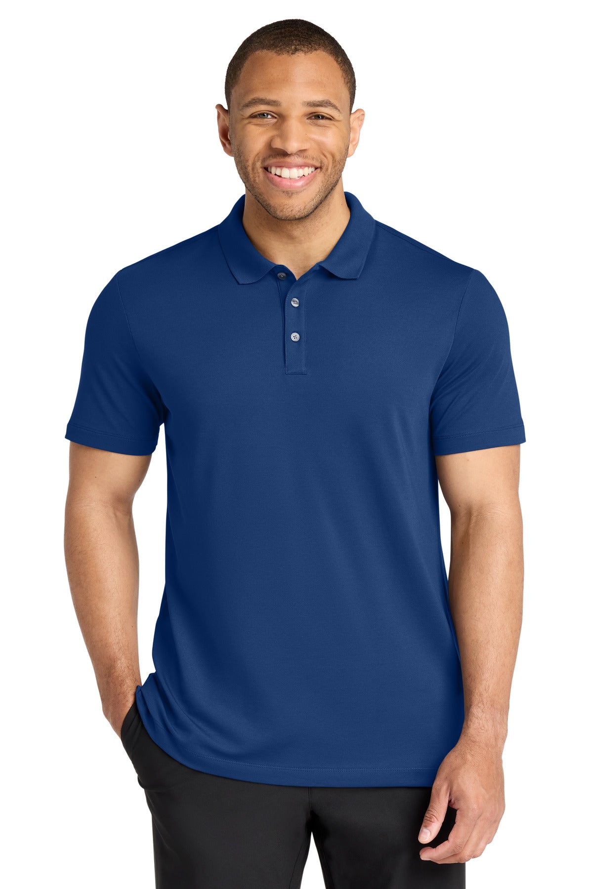 Custom Blue Note Stretch Pique Polo MM1004, personalized by SanCanDo Swag in Argyle, TX