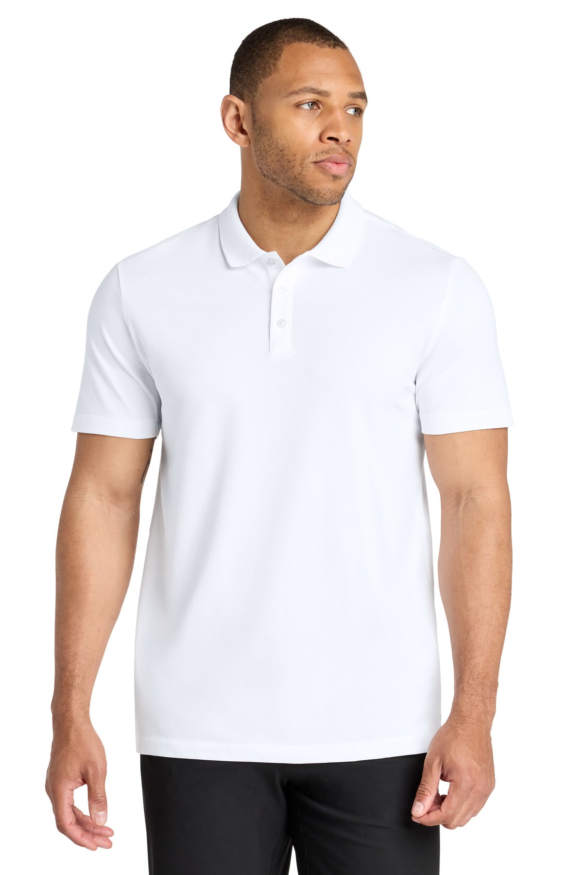 Custom White Stretch Pique Polo MM1004, personalized by SanCanDo Swag in Argyle, TX